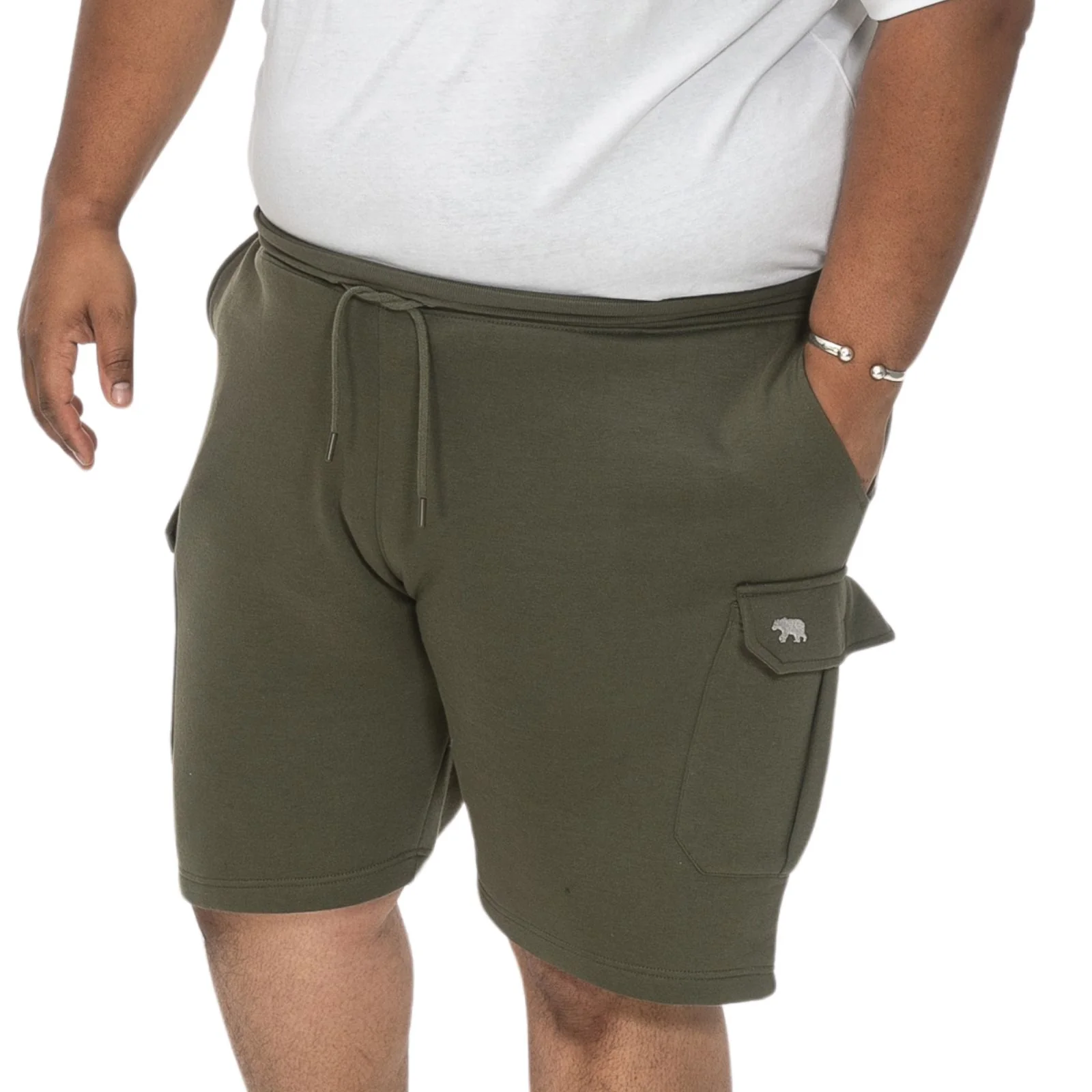 D555 Mens Wigan Big & Tall Fleece Cargo Shorts - Image 2