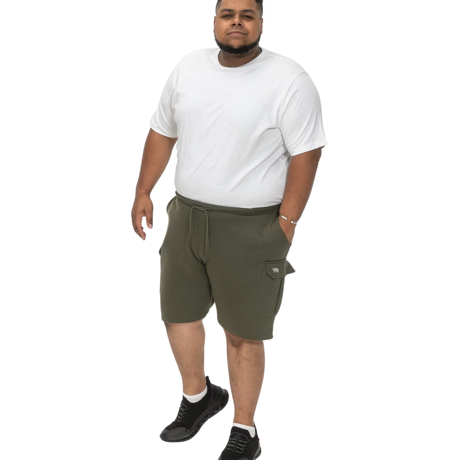 D555 Mens Wigan Big & Tall Fleece Cargo Shorts - Image 4
