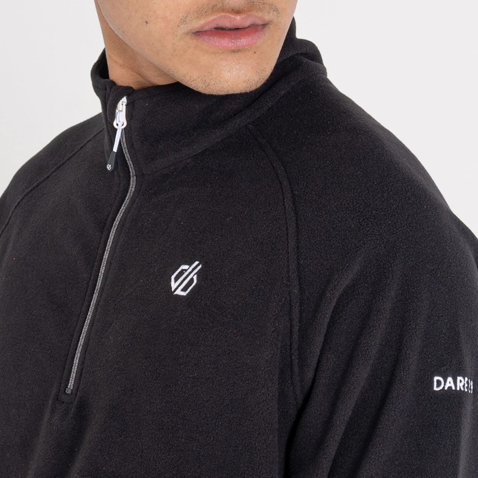 Dare 2b Mens Freethink II Half Zip Brushed Fleece Pullover - Black - Image 3