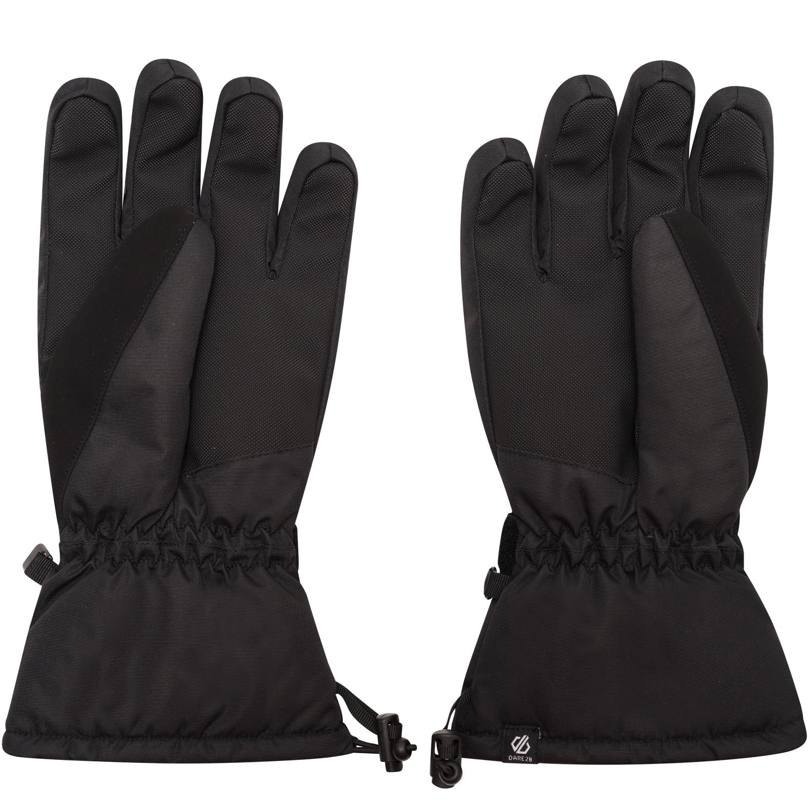 Dare 2b Mens Worthy Adjustable Waterproof Ski Gloves - Black - Image 2