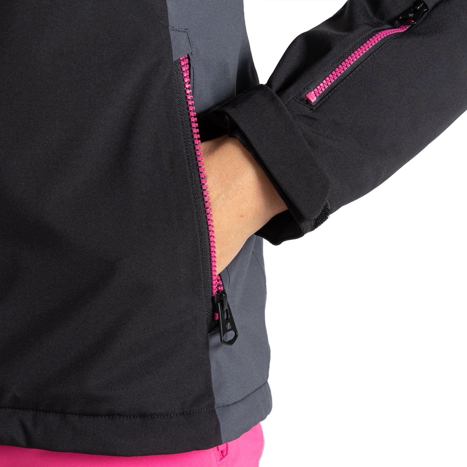 Dare 2b Womens Carving Hooded Waterproof Thermal Ski Jacket - Black/Ebony - Image 9