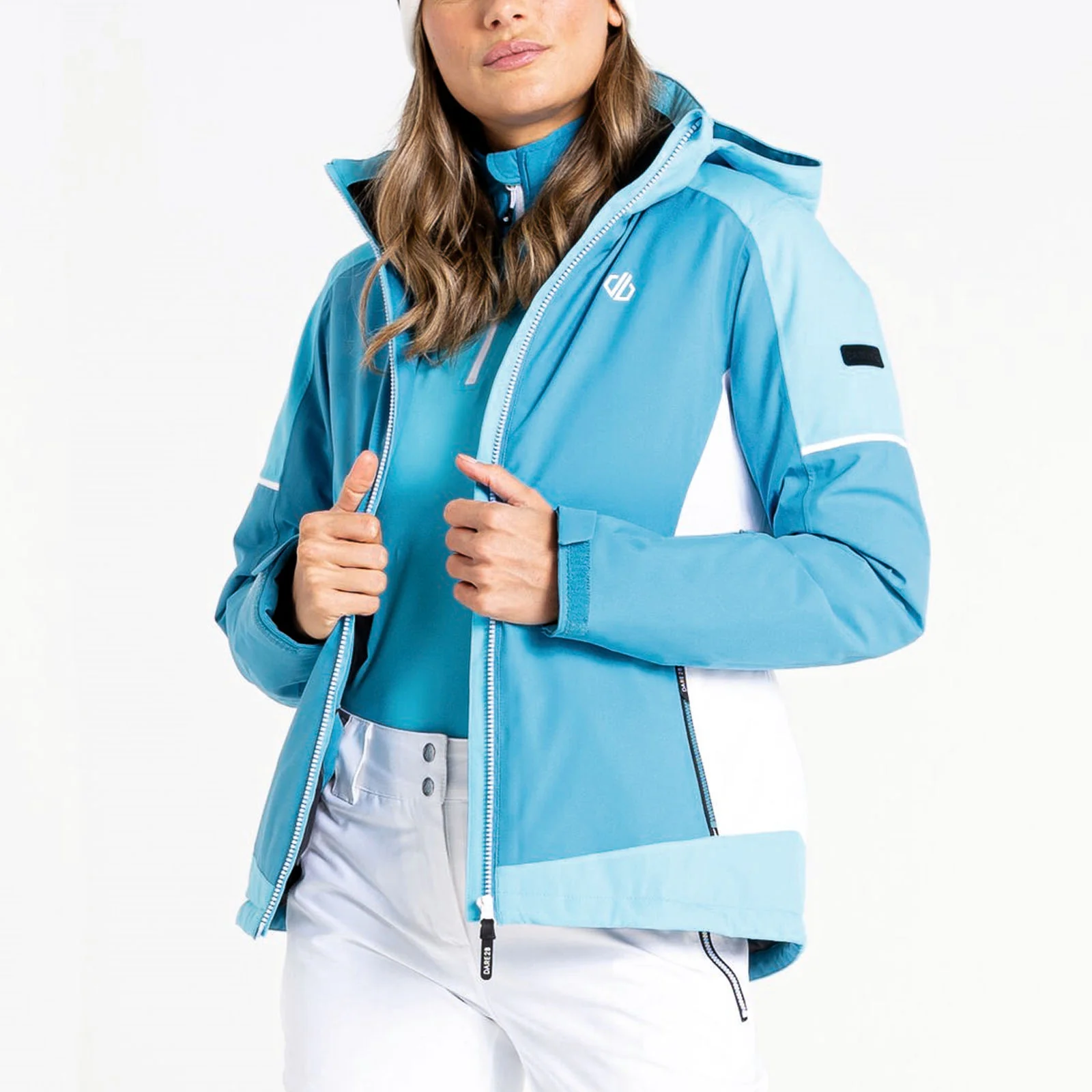 Dare 2b Womens Enliven Waterproof Skiing Jacket - Capri Blue - Image 3