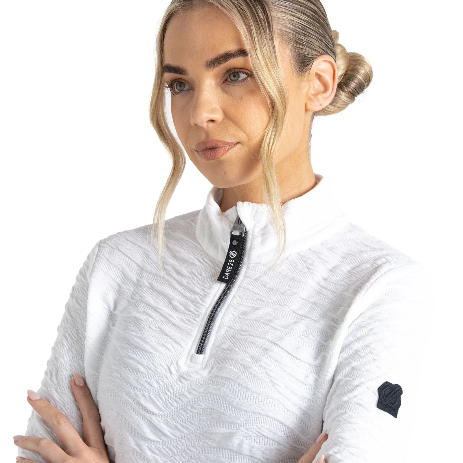 Dare 2b Womens Glamourize Half Zip Lightweight Pullover Midlayer - White - Image 3