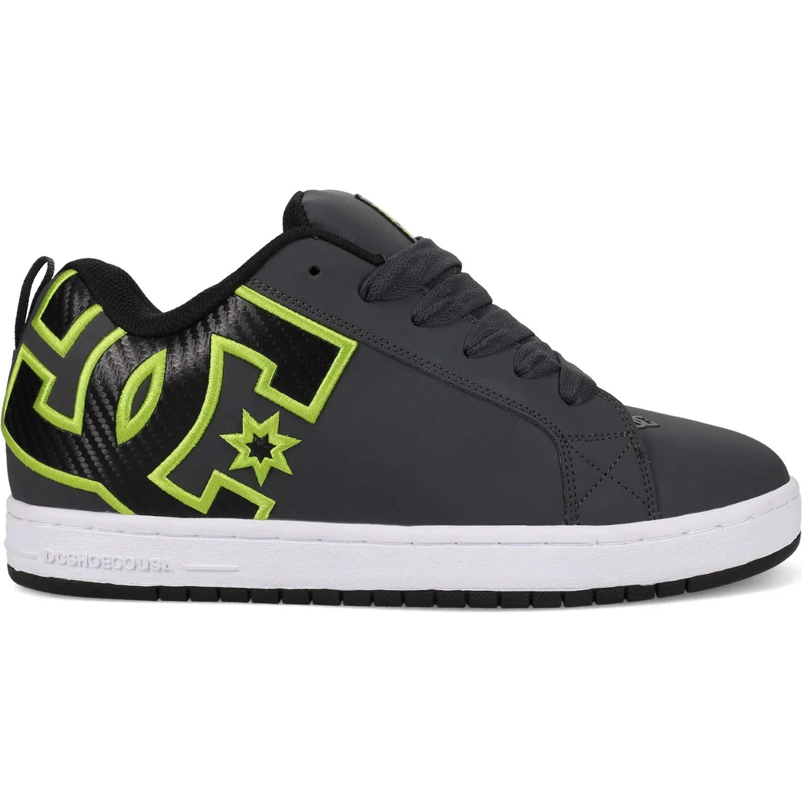 DC Shoes Mens Court Graffik Leather Trainers - Black/Red - Image 10