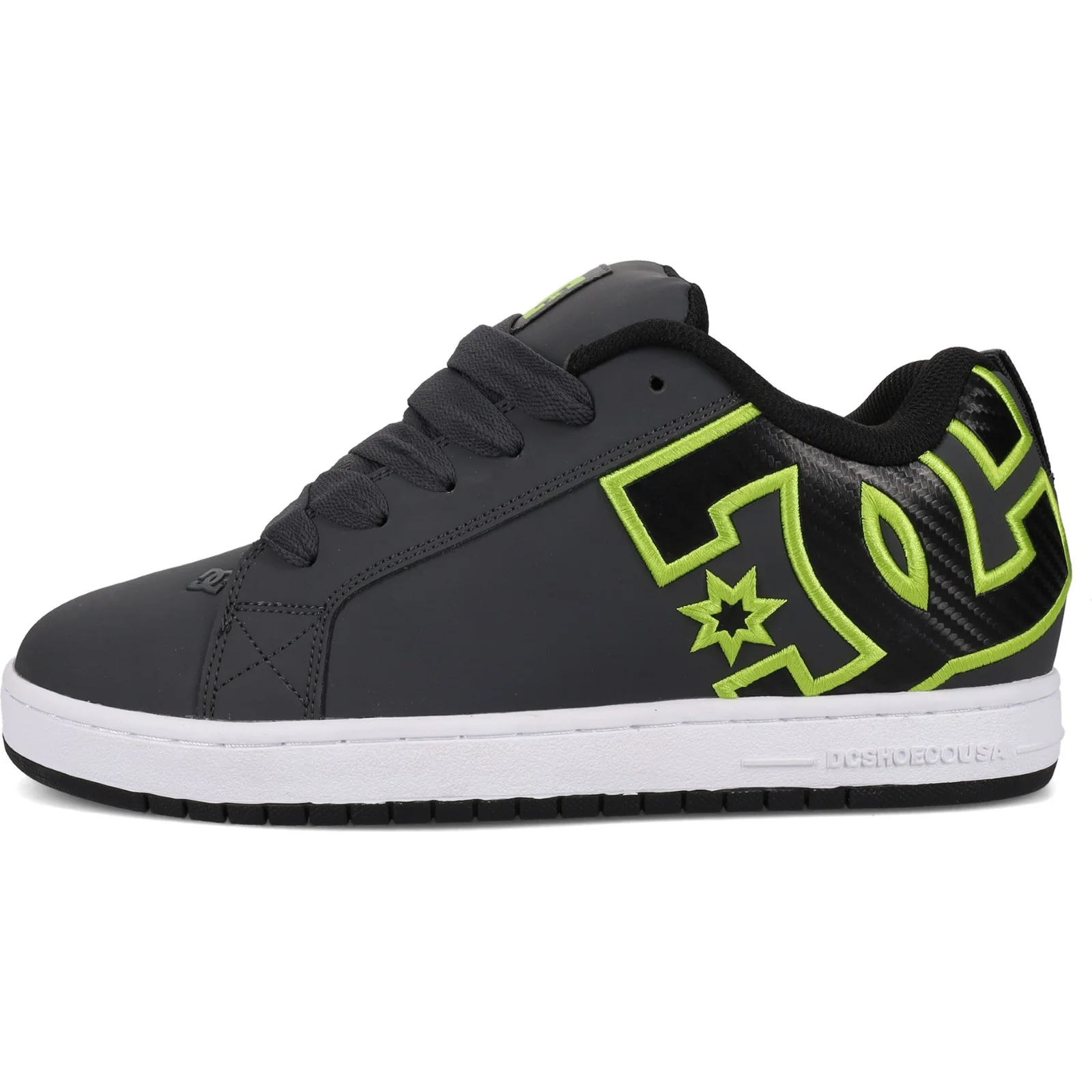DC Shoes Mens Court Graffik Leather Trainers - Black/Red - Image 5