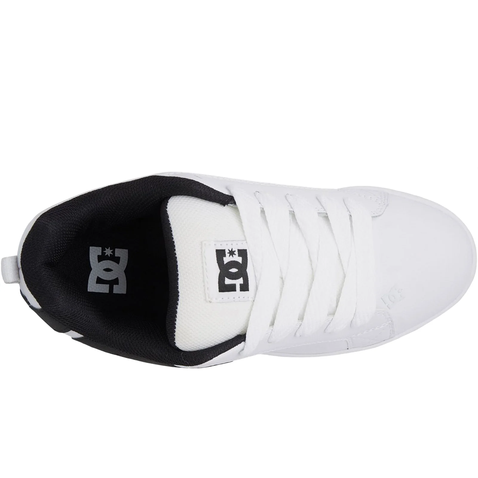 DC Shoes Mens Court Graffik Leather Trainers - White/Black - Image 3