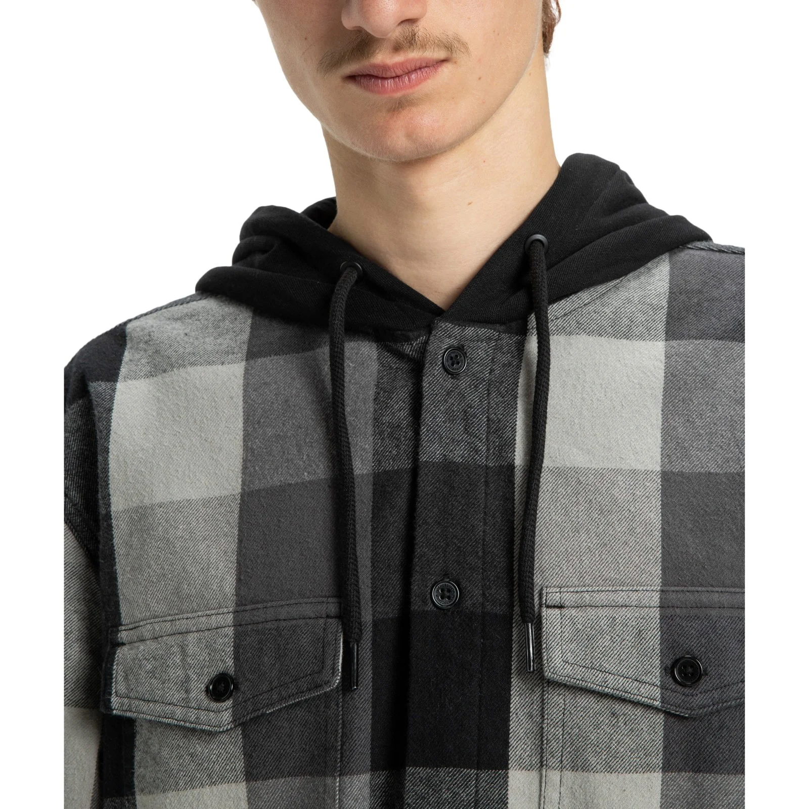 DC Shoes Mens Ruckus Hooded Flannel Long Sleeve Shirt - Image 5