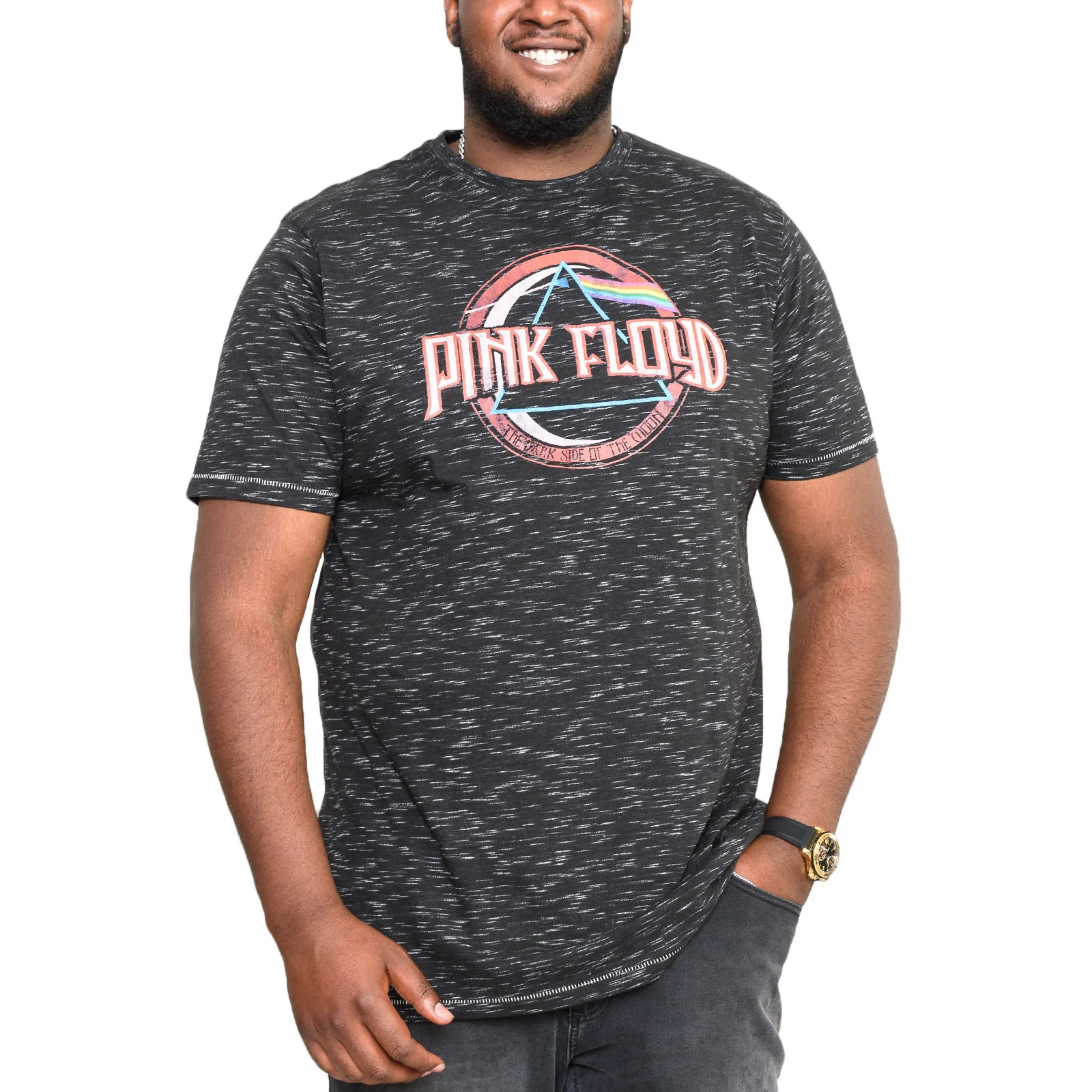 Duke D555 Mens Darkside Big & Tall Official Pink Floyd T-Shirt - Black
