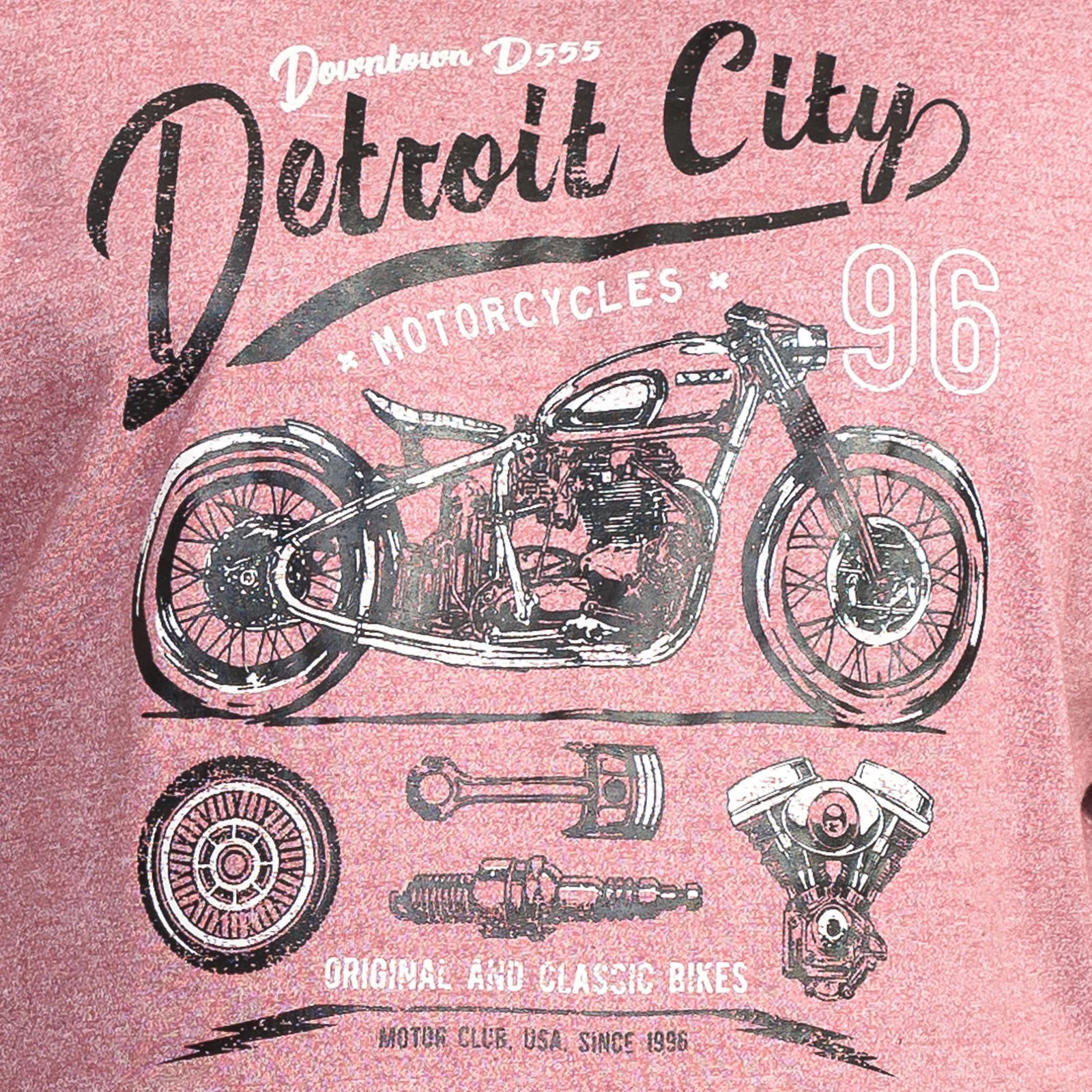 Duke D555 Mens Downton Big & Tall Motorcycle Print T-Shirt - Brick Twist - Image 2