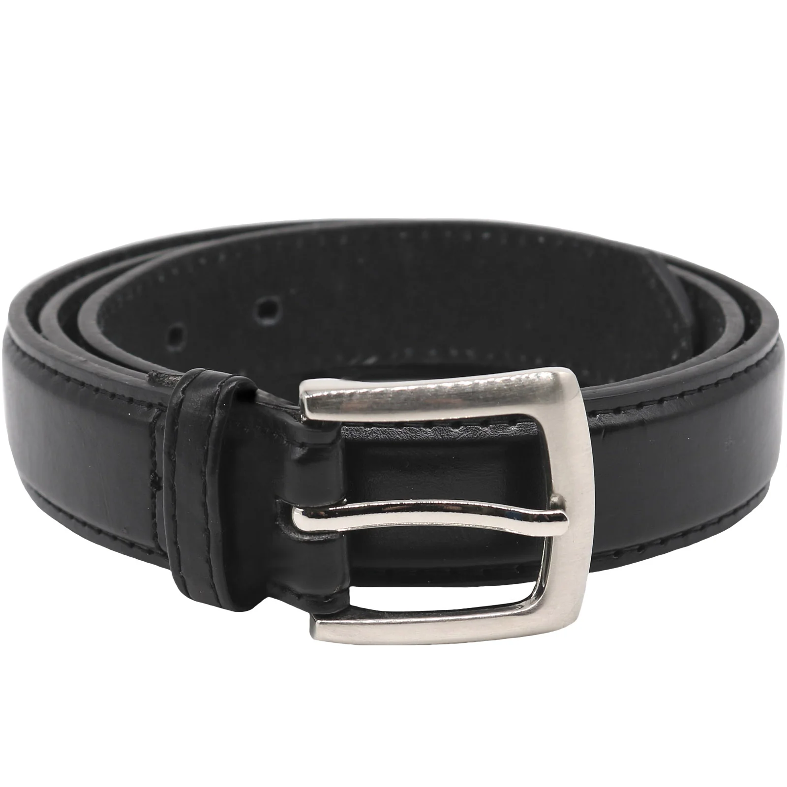 D555 Mens Lewis Big & Tall Kingsize Plain Square Buckle Leather Belt - Black