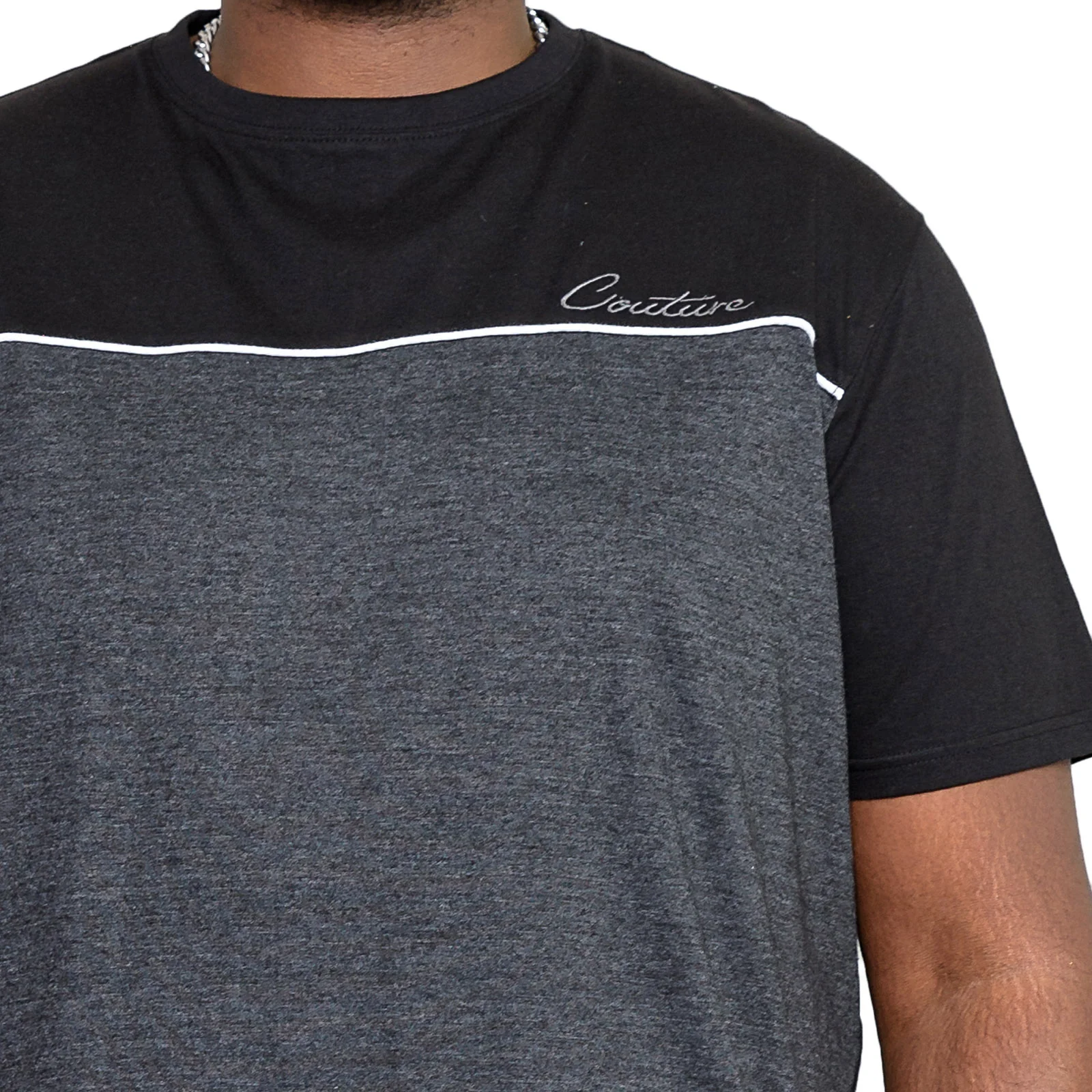 Duke D555 Mens Newbury Big & Tall Coutour T-Shirt - Black - Image 2