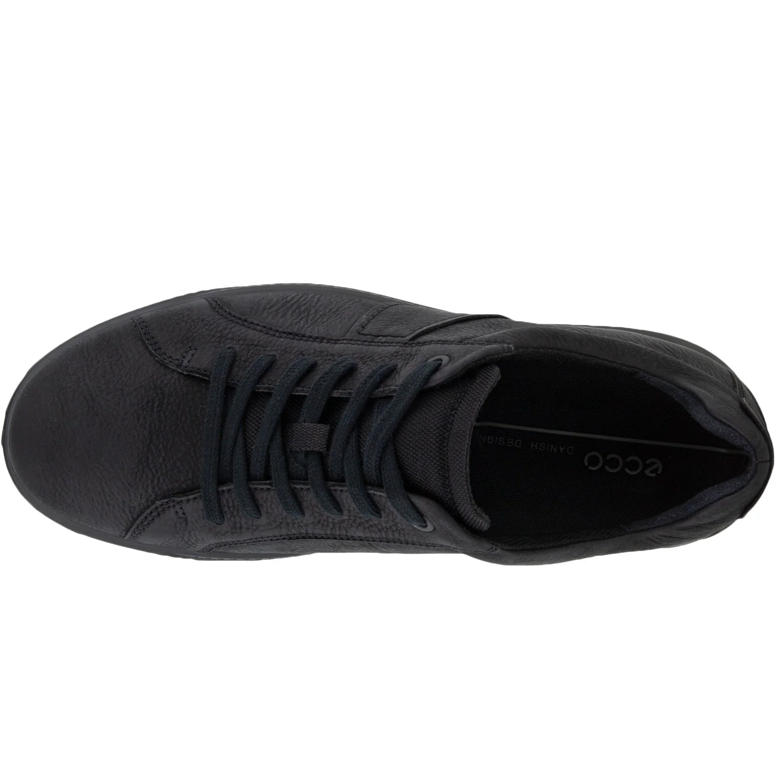 ECCO Mens Byway Leather Trainers - Black - Image 3