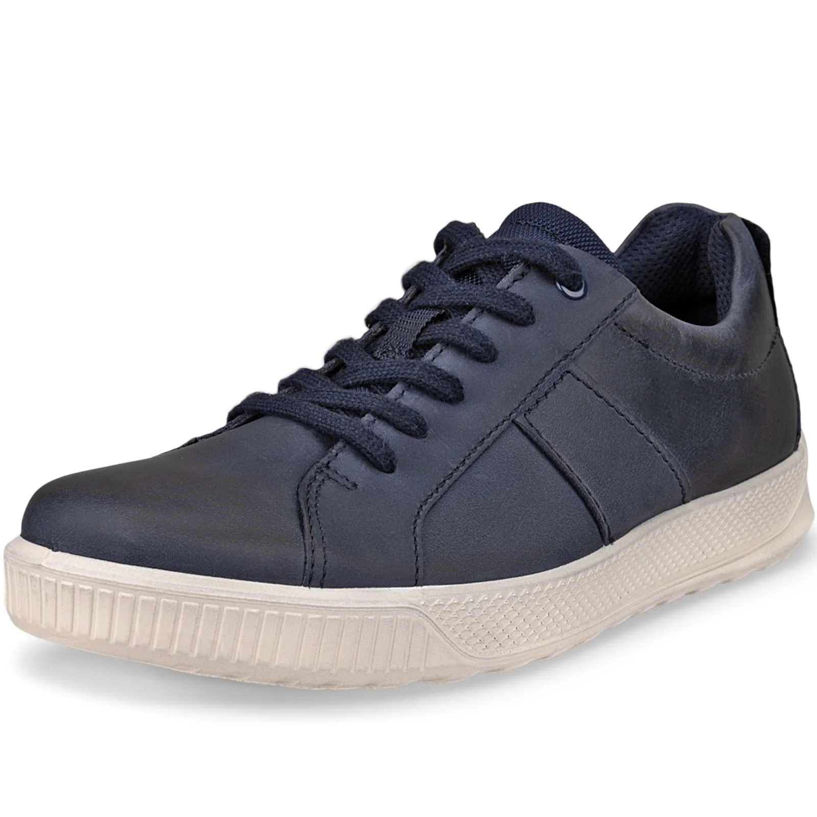 ECCO Mens Byway Leather Trainers - Black - Image 5