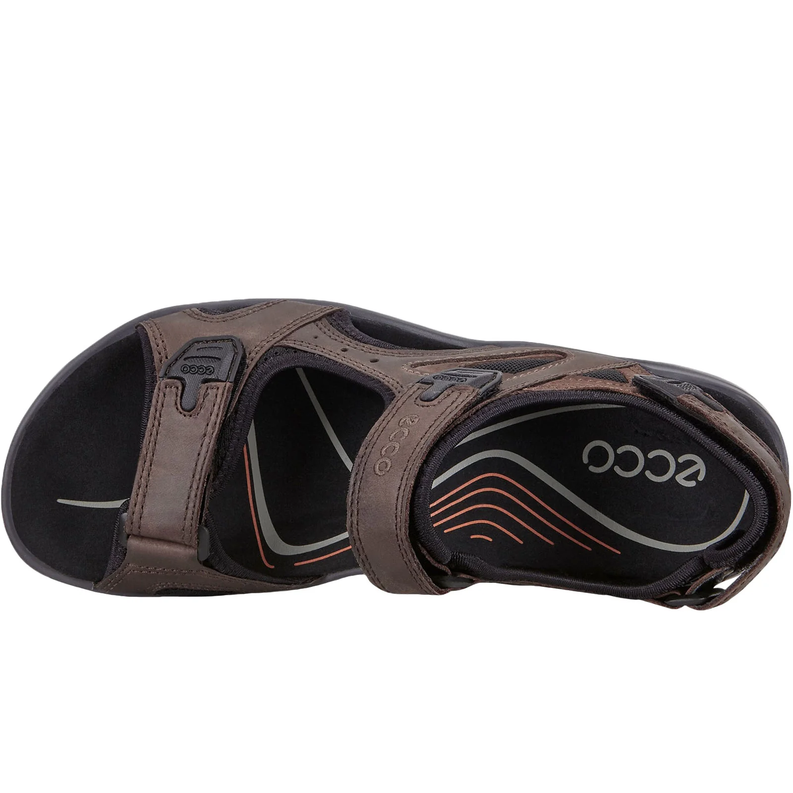 ECCO Mens Offroad Leather Hook & Loop Walking Sandals - Cocoa Brown - Image 4