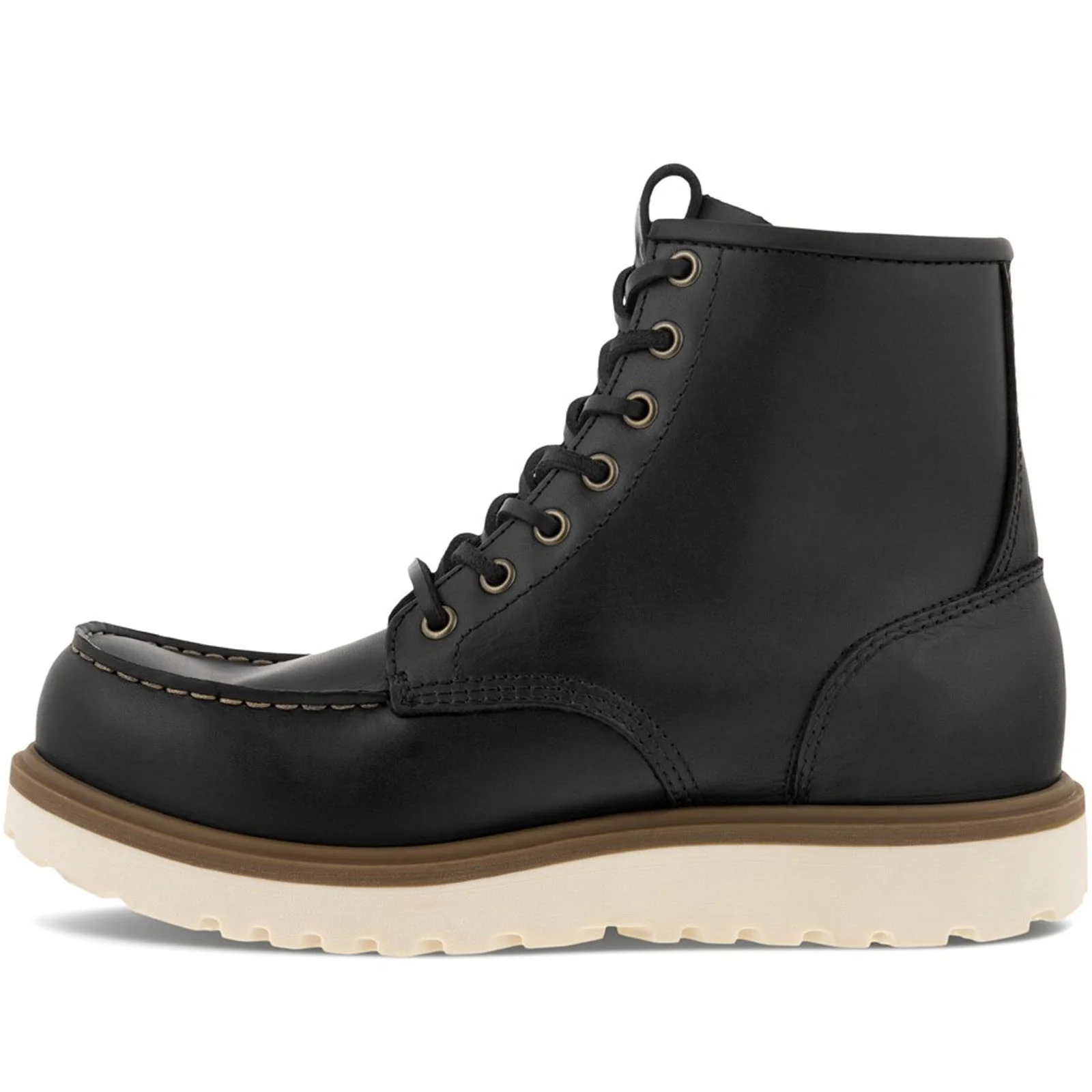 ECCO Mens Staker 6" Moc-Toe Leather Chunky Sole Boots - Image 4