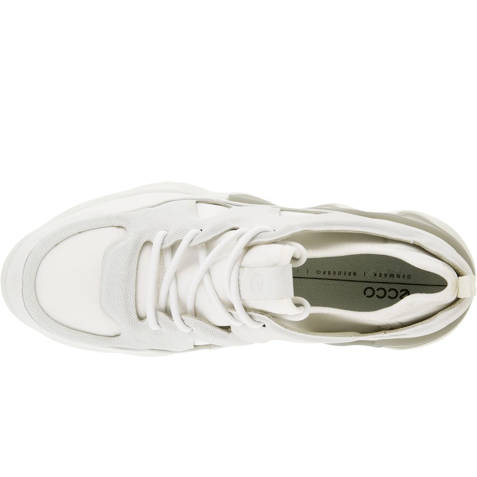 ECCO Womens ELO Low Rise Leather Street Style Trainers - Lea White - Image 3