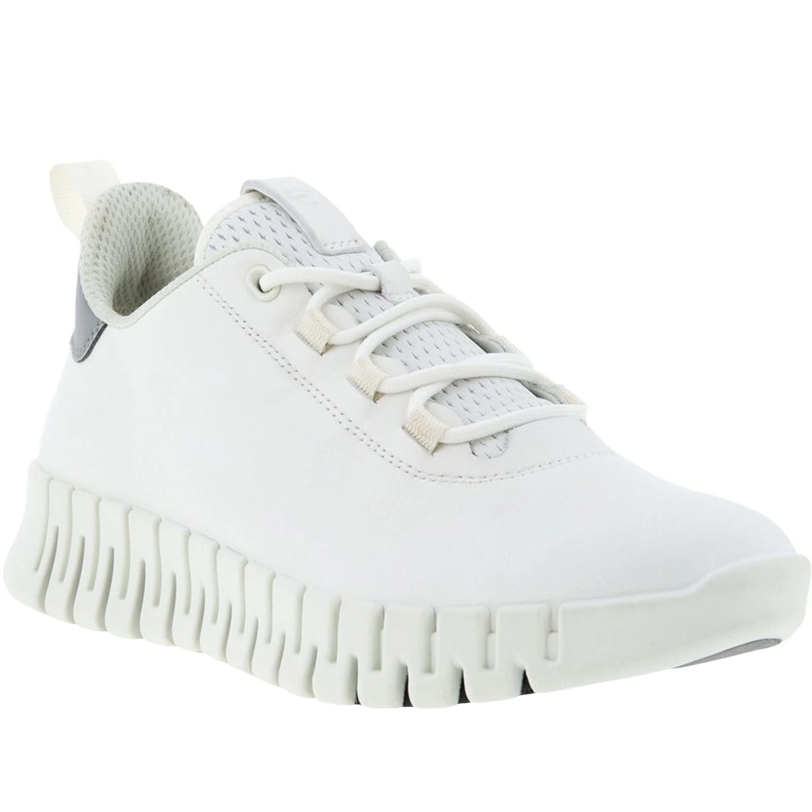 ECCO Womens Gruuv Leather Elastic Laces Trainers - Image 3