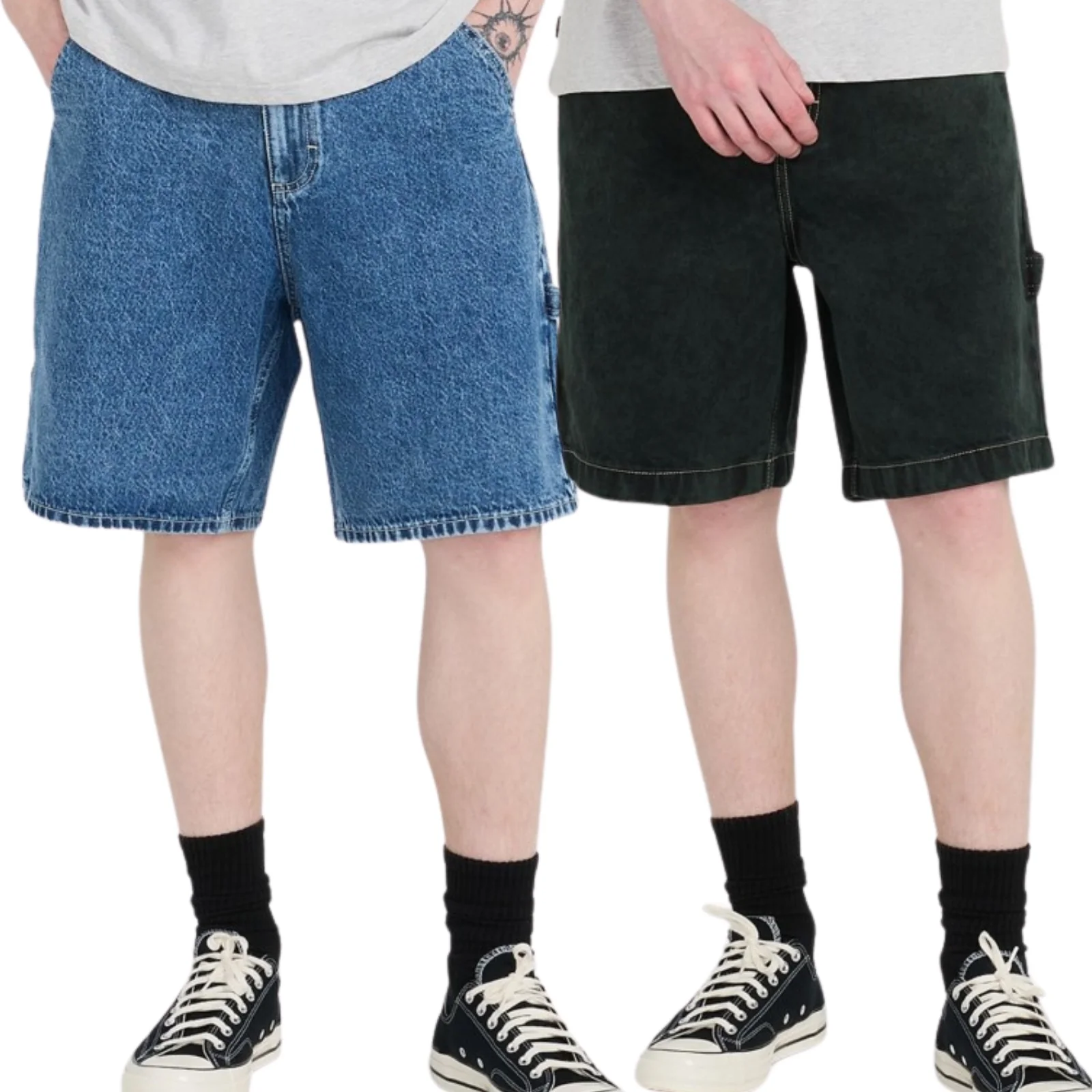 Element Mens Big Carpenter Knee Length Denim Shorts