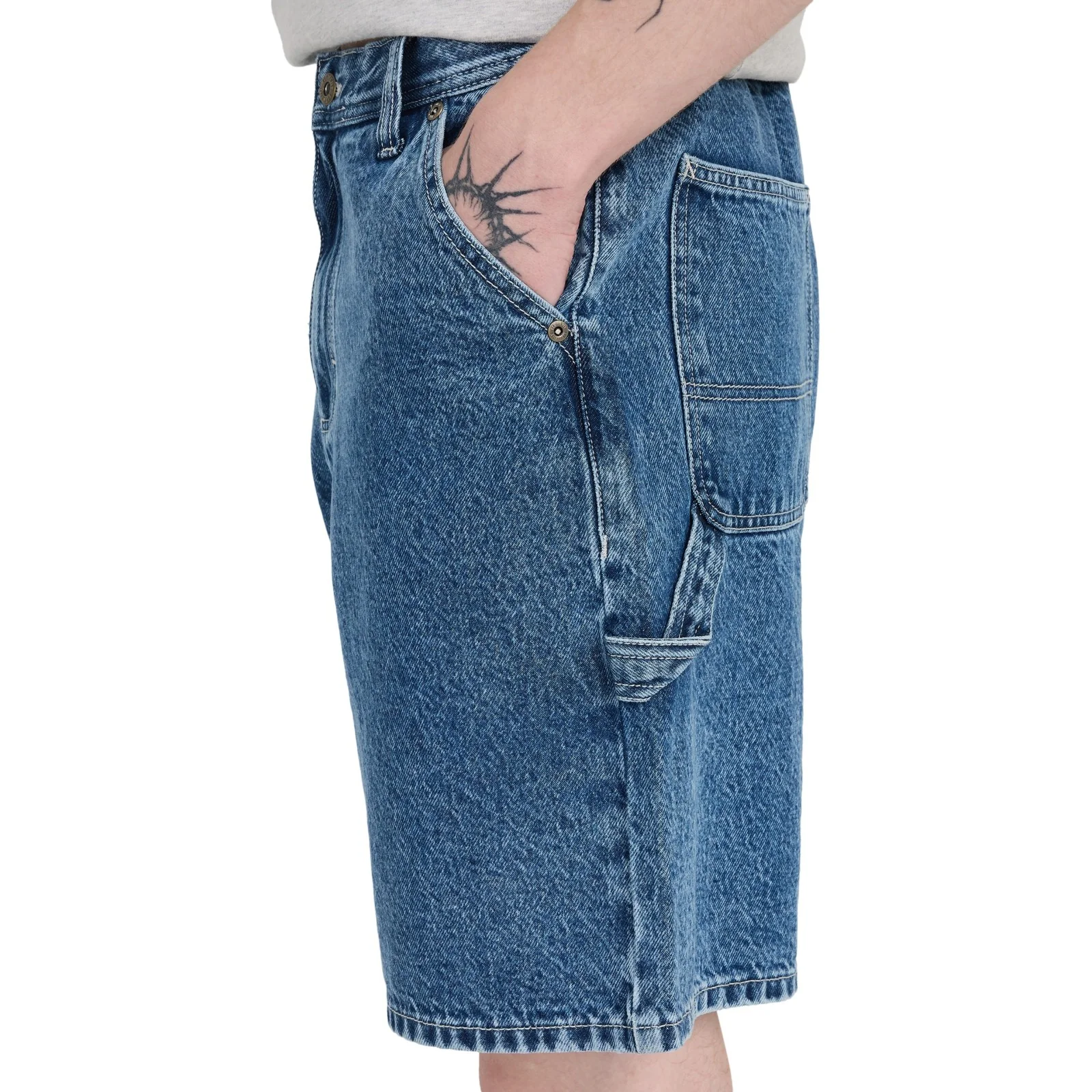 Element Mens Big Carpenter Knee Length Denim Shorts - Image 8