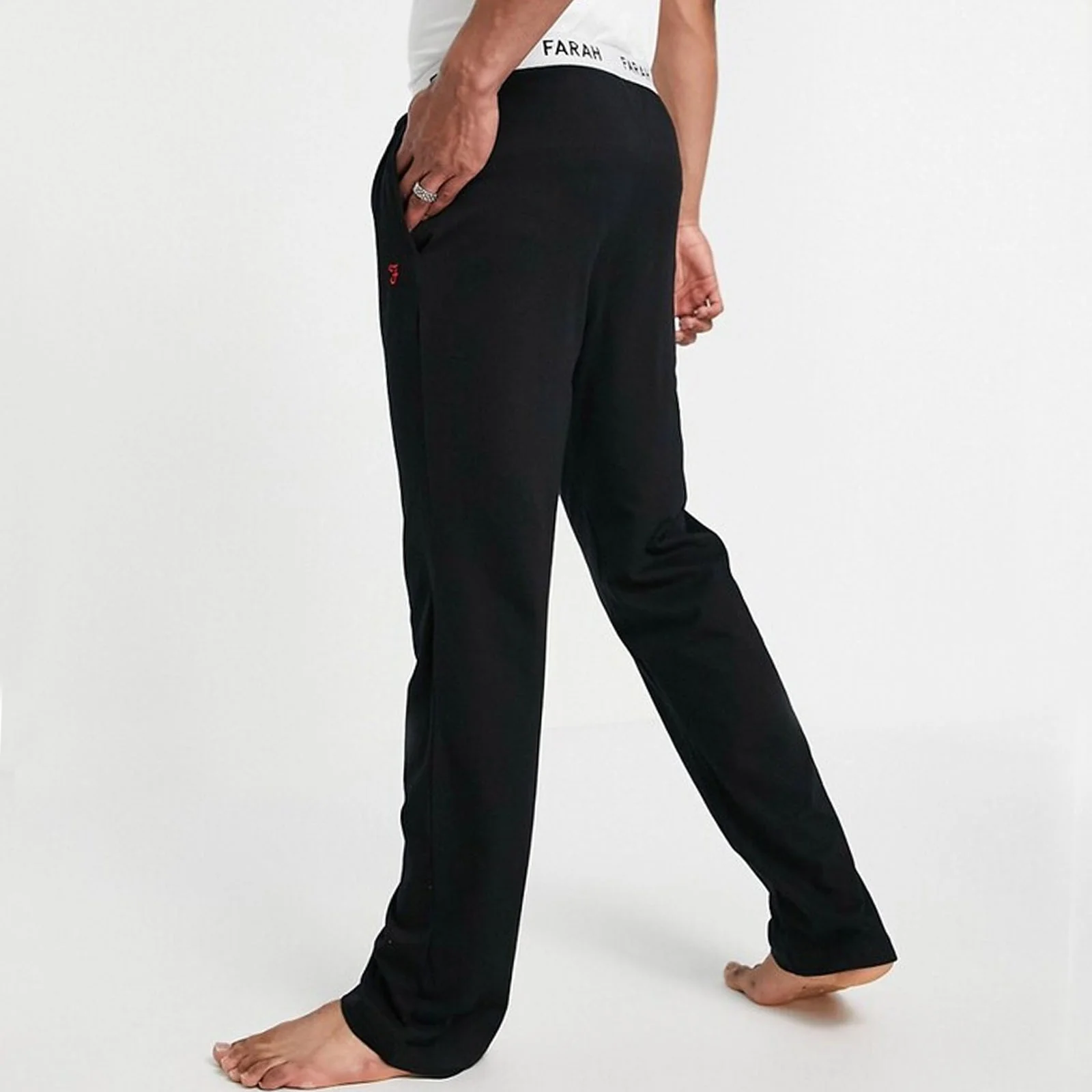 Farah Mens Greshem Cotton Elasticated Waist Lounge Pants - Image 5