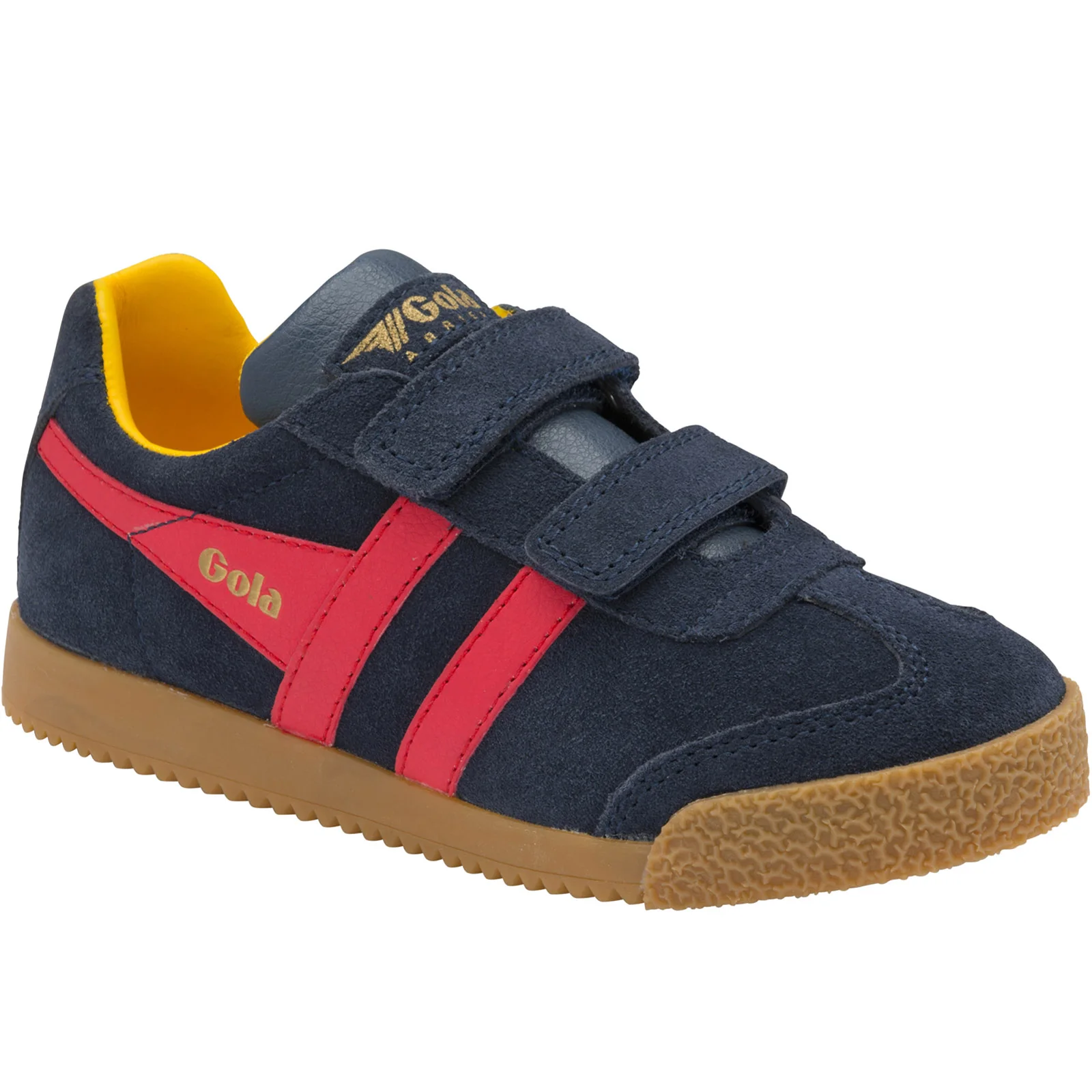 Gola Classics Kids Harrier Strap Suede Trainers - Navy/Red