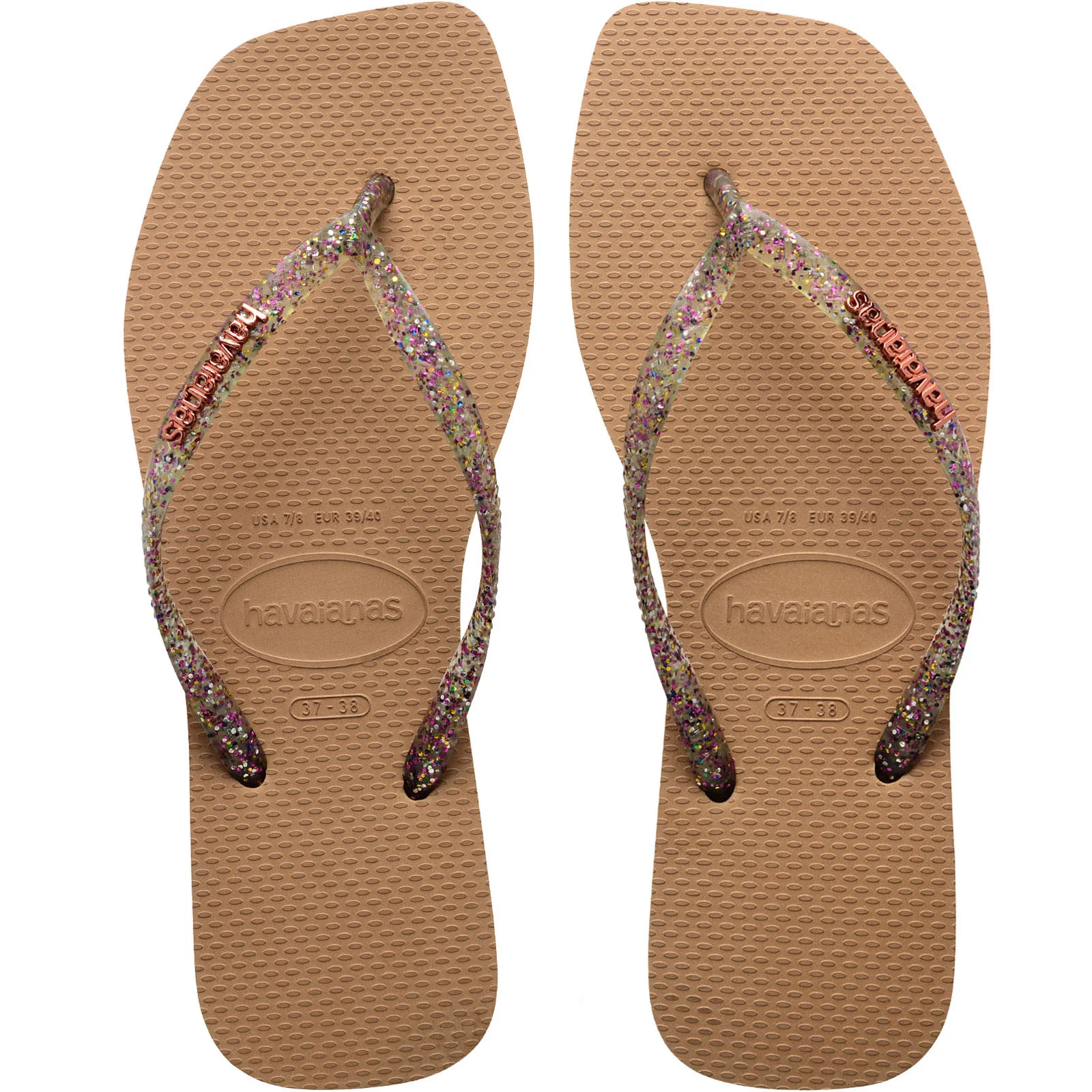 Havaianas Square Logo Metallic Flip Flops - Image 4