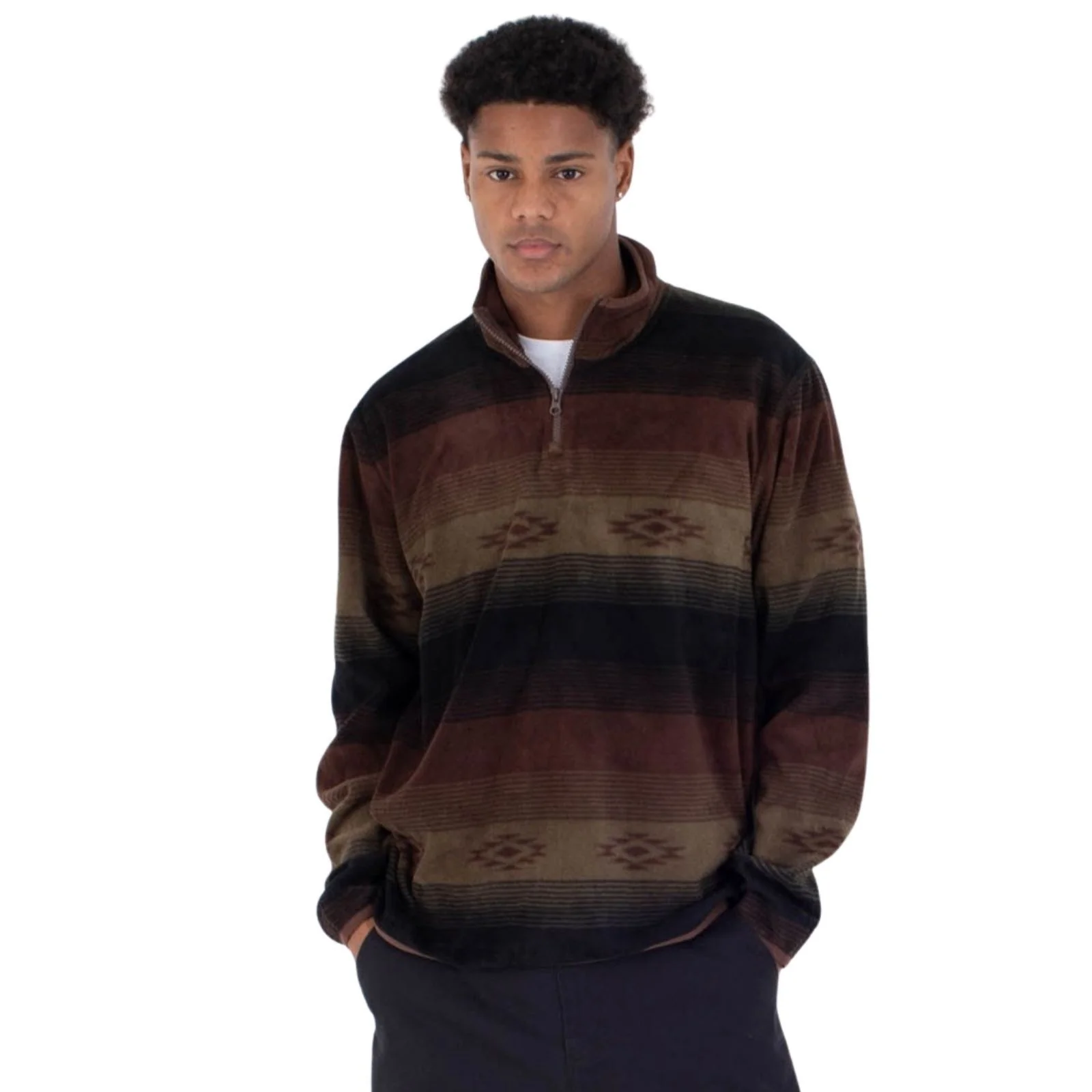 Hurley Mens Mesa Windchill High Collar Half Zip Fleece - Image 2