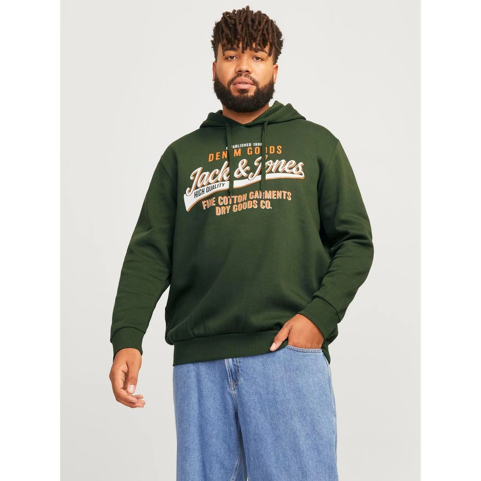 Jack & Jones Mens Logo Big & Tall Pullover Hoodie - Image 7