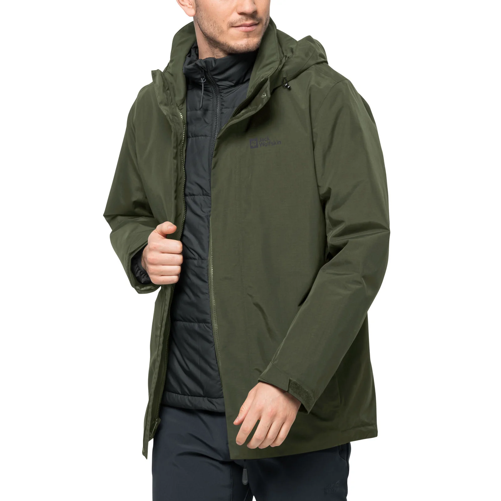 Jack Wolfskin Mens Bergland 3in1 Waterproof Insulated Jacket - Image 3