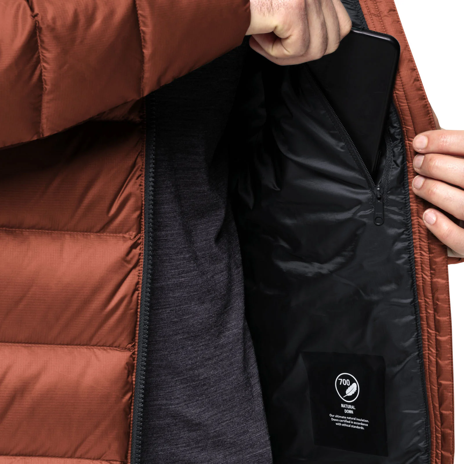 Jack Wolfskin Mens Nebelhorn Down Padded Windproof Coat - Carmine - Image 3