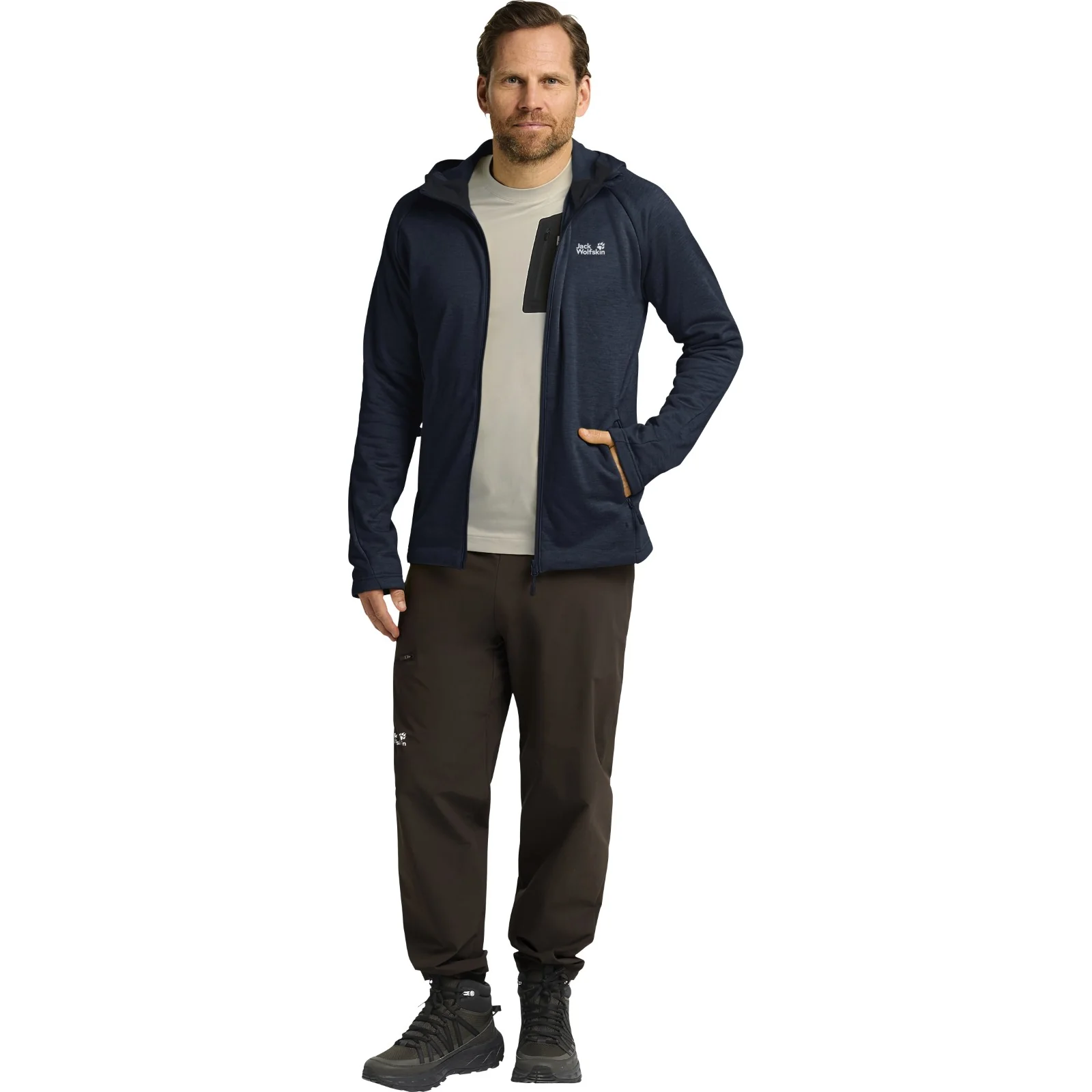 Jack Wolfskin Mens Peak District Hooded Full Zip Fleece - Image 9