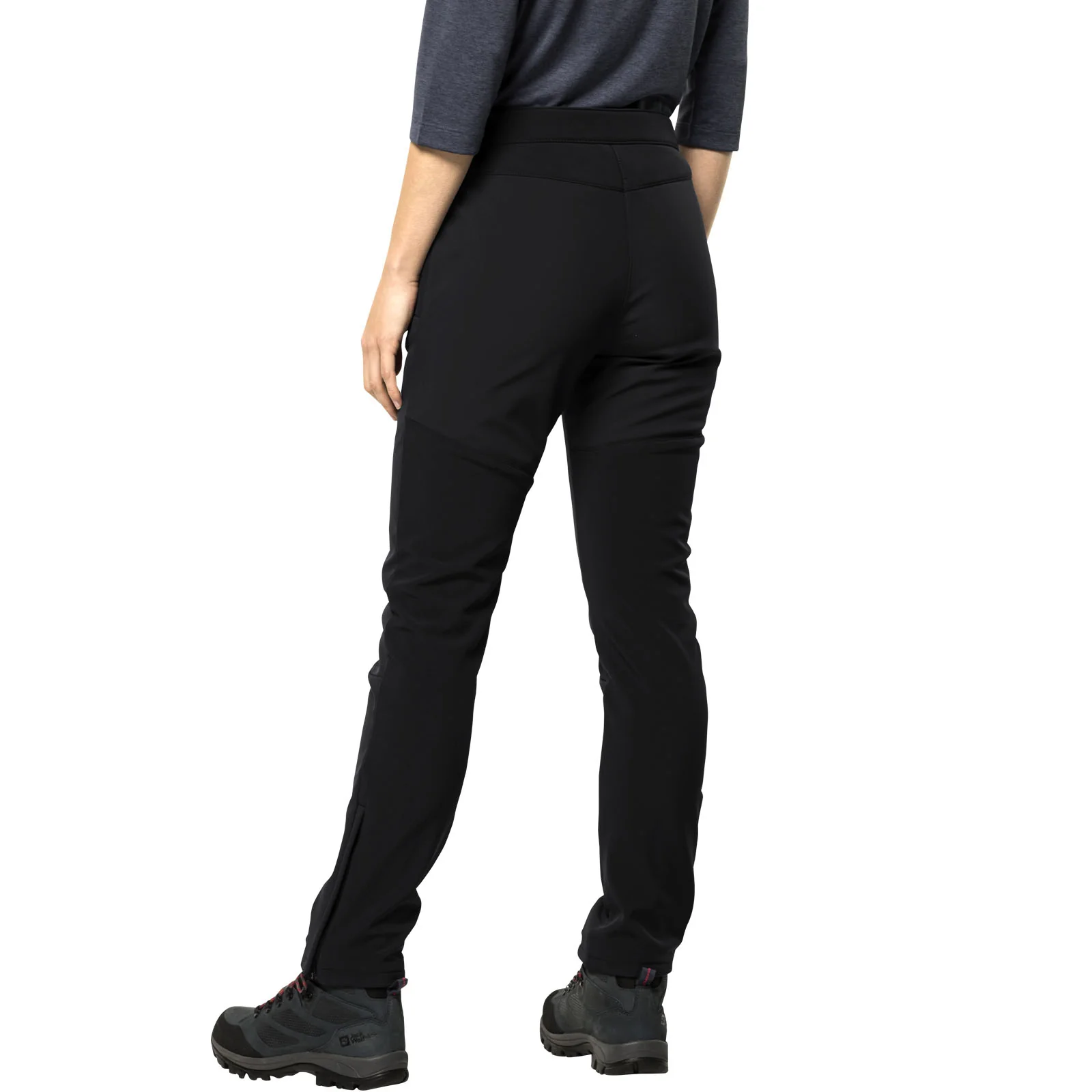 Jack Wolfskin Womens Stollberg Softshell Hiking Trousers - Black - Image 2