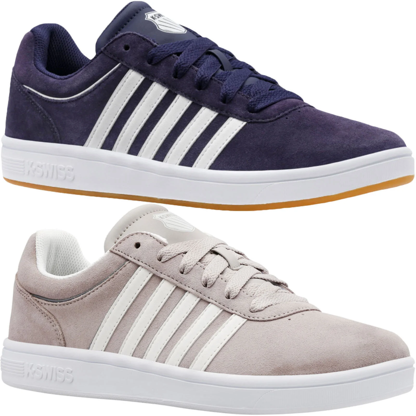 K-Swiss Mens Court Cheswick Suede 5 Stripe Trainers