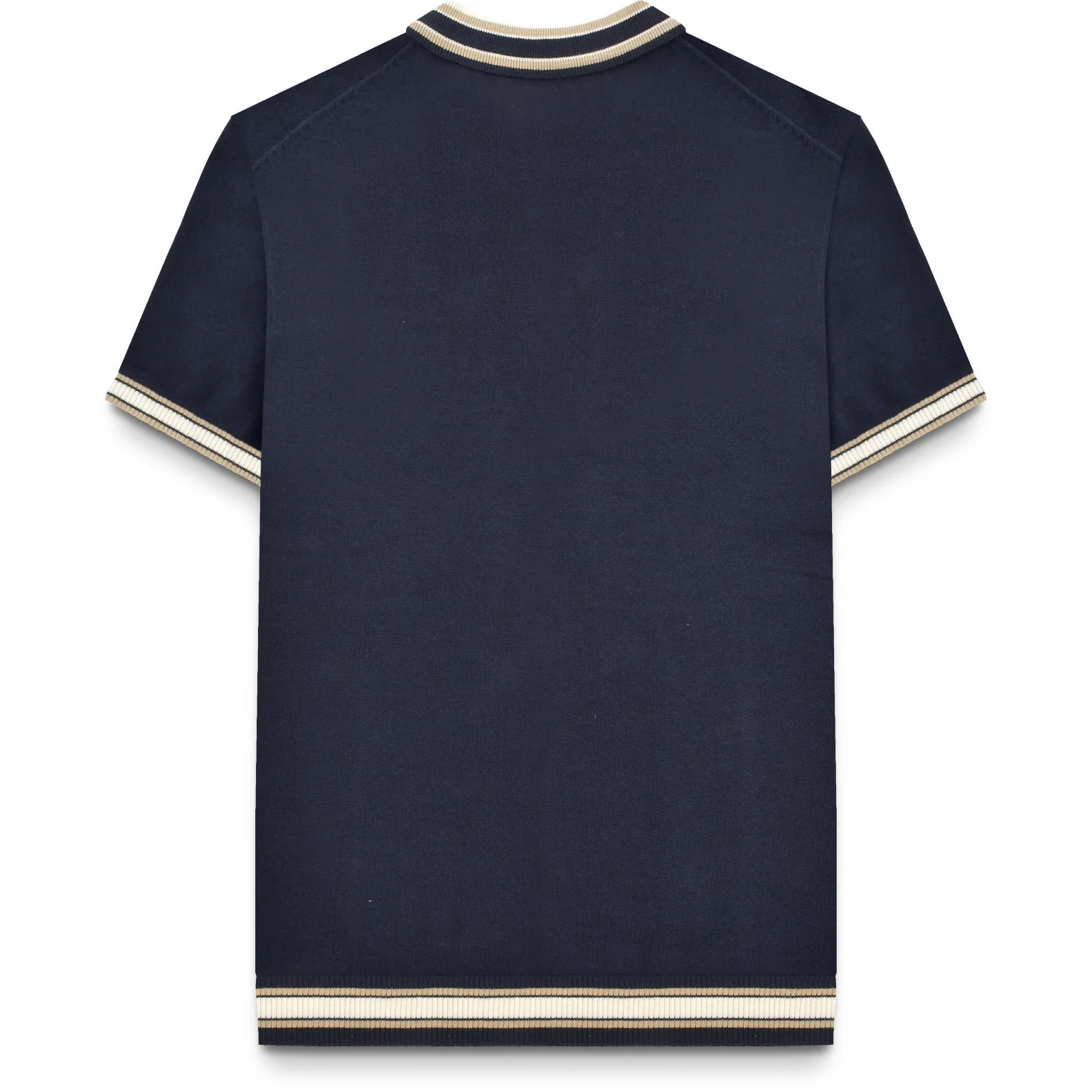 Lambretta Mens Baggio Tipped Knit Short Sleeve Polo Shirt - Image 2
