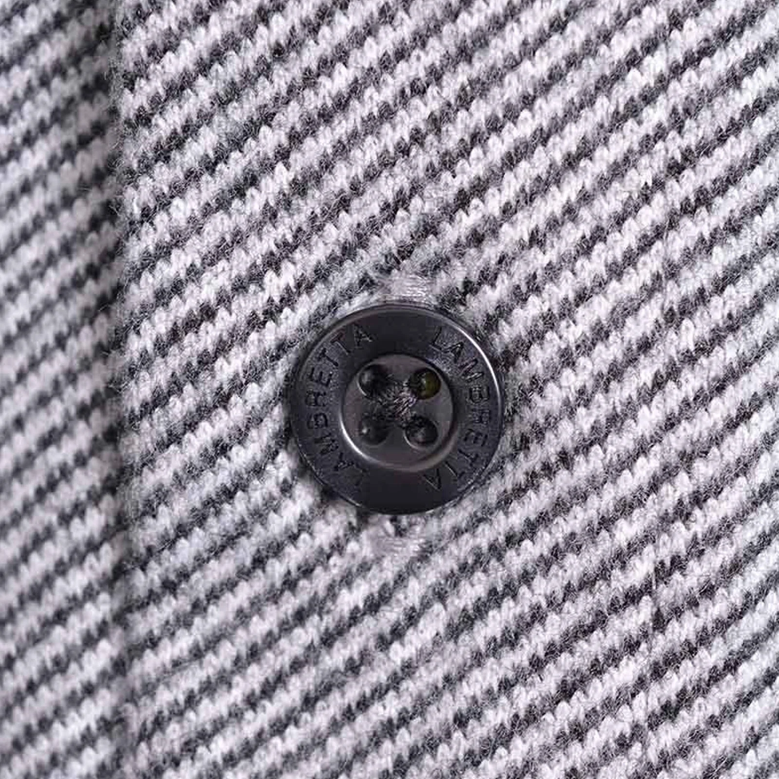 Lambretta Mens Brushed Twill Long Sleeve Striped Overshirt - Black/White - Image 5