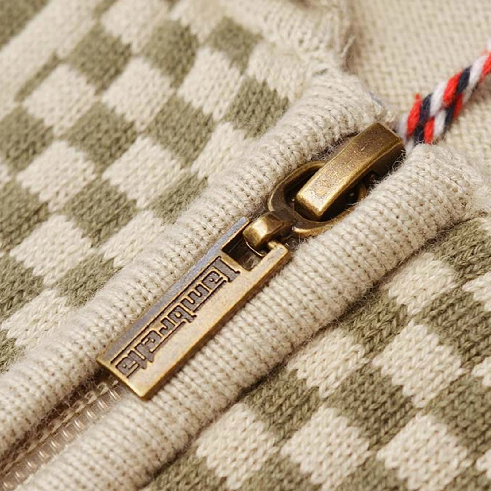 Lambretta Mens Check Quarter Zip Knitted Polo Jumper - Image 7