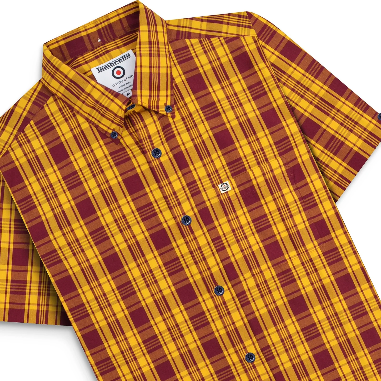 Lambretta Mens Check Short Sleeve Shirt - Image 3