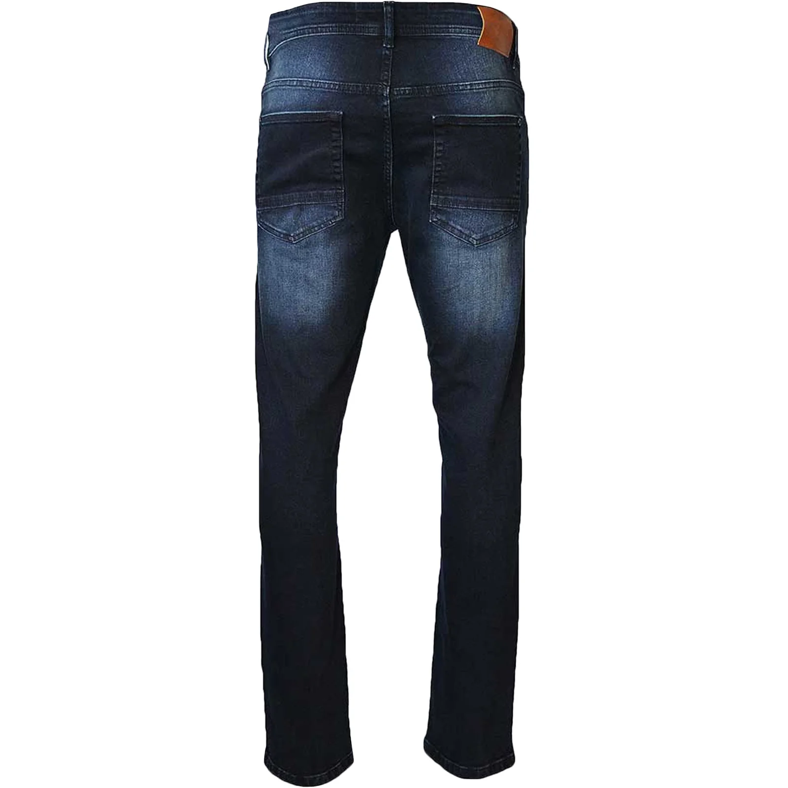 Lambretta Mens Chester Straight Fit Denim Jeans - Blue/Black - Image 2