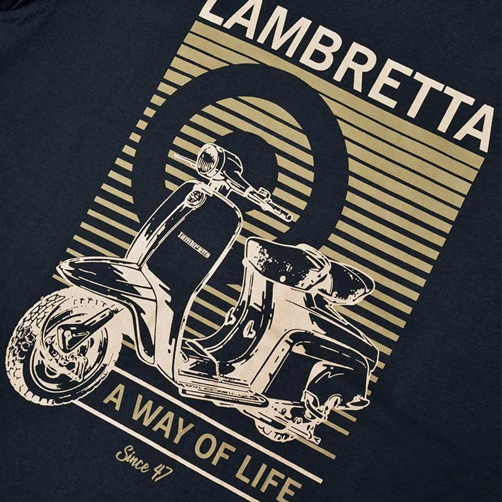 Lambretta Mens Classic Scooter Graphic T-Shirt - Navy - Image 2