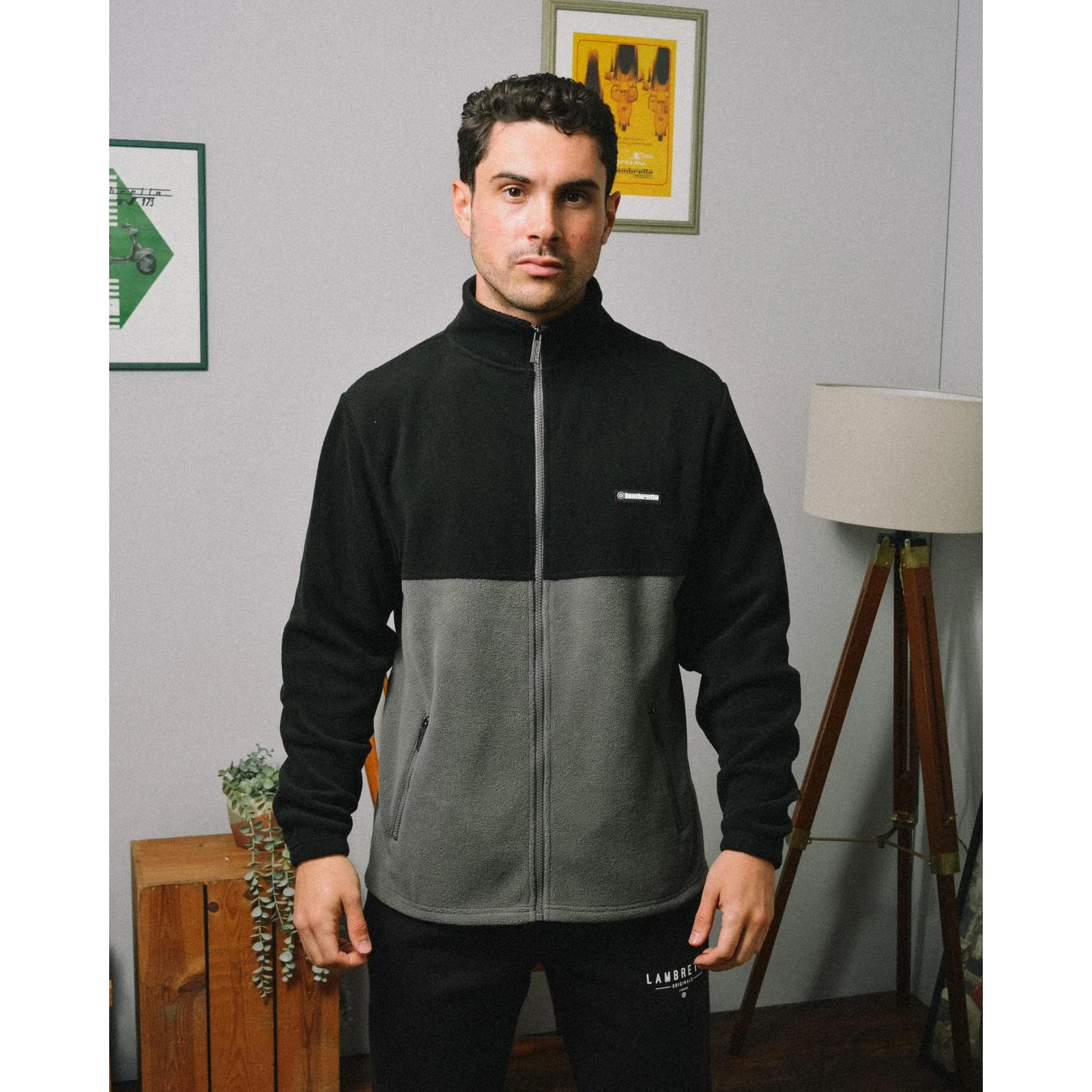 Lambretta Mens Contrast Panel Polar Fleece - Image 2