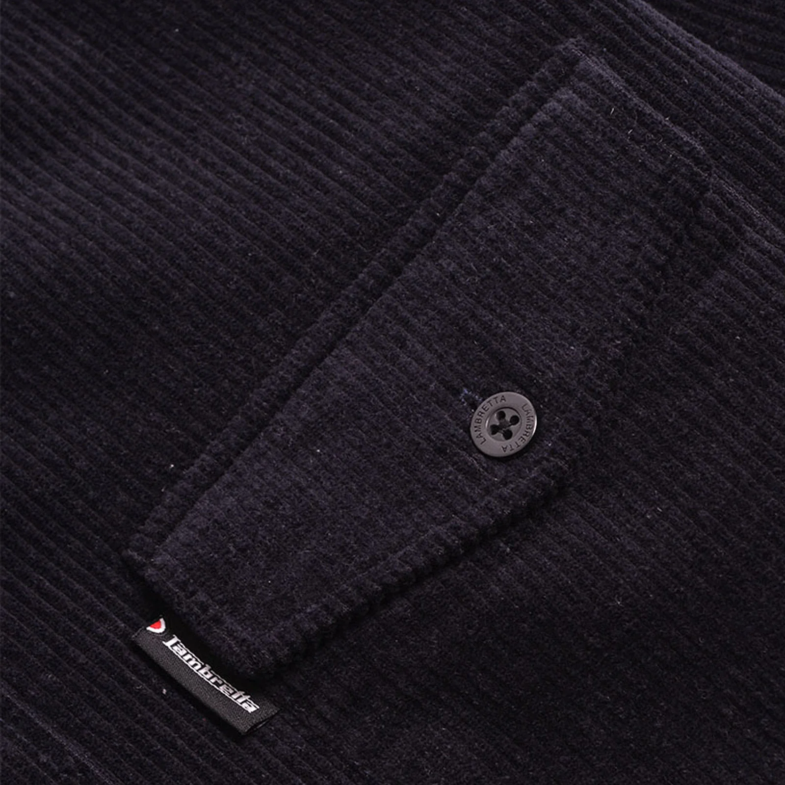 Lambretta Mens Cord Long Sleeve Corduroy Overshirt - Navy - Image 3