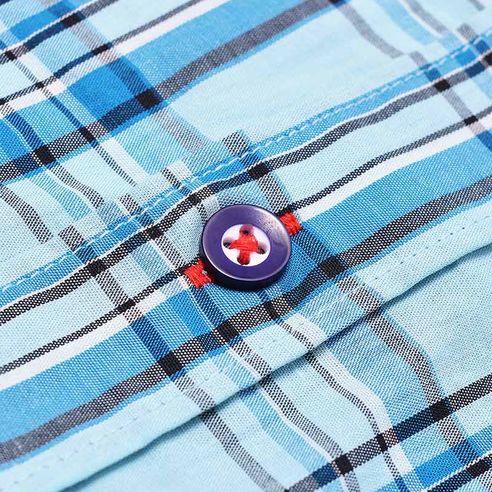 Lambretta Mens Cotton Check Shirt - Arctic/Blue - Image 4