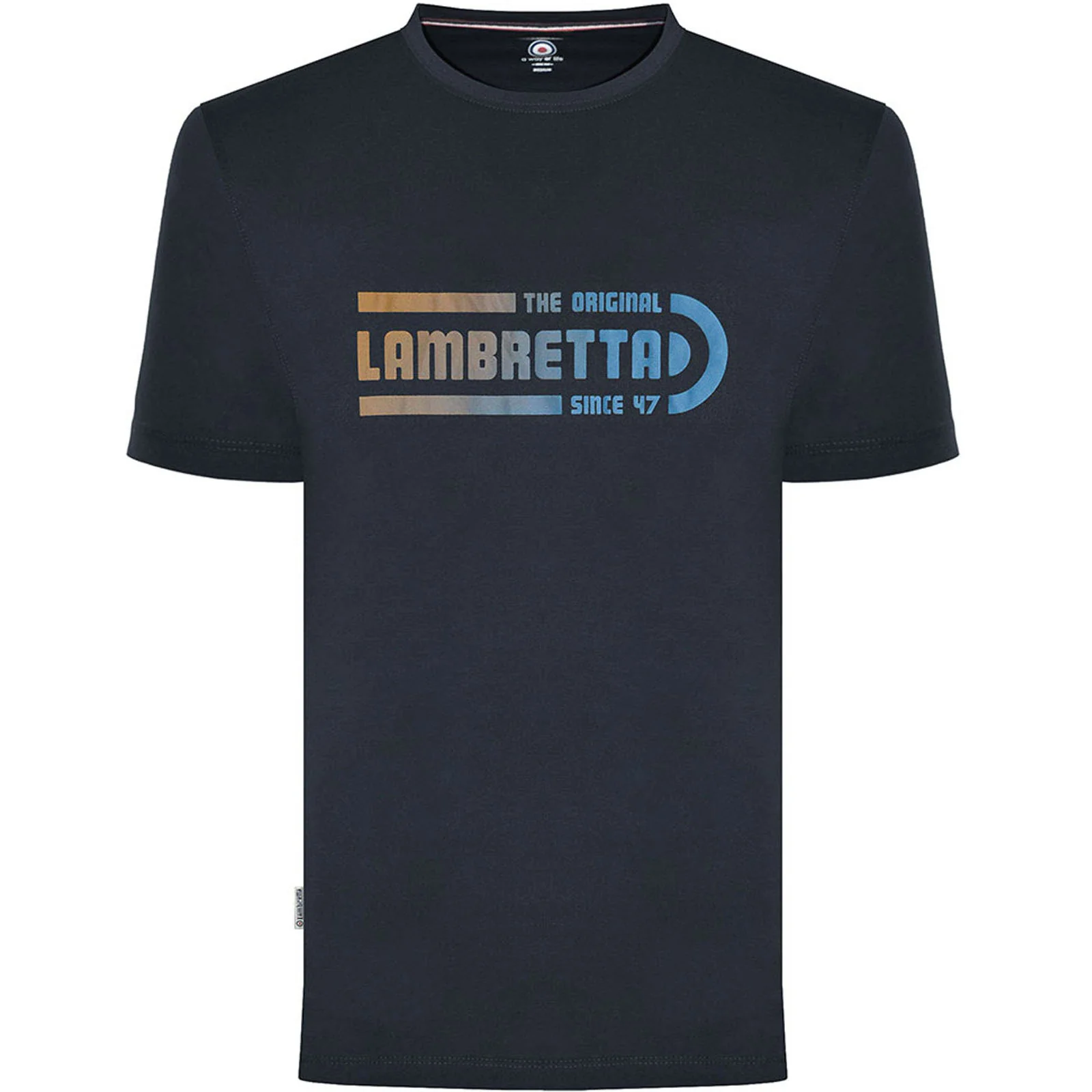 Lambretta Mens Fade Logo Retro Crew Neck T-Shirt - Image 2