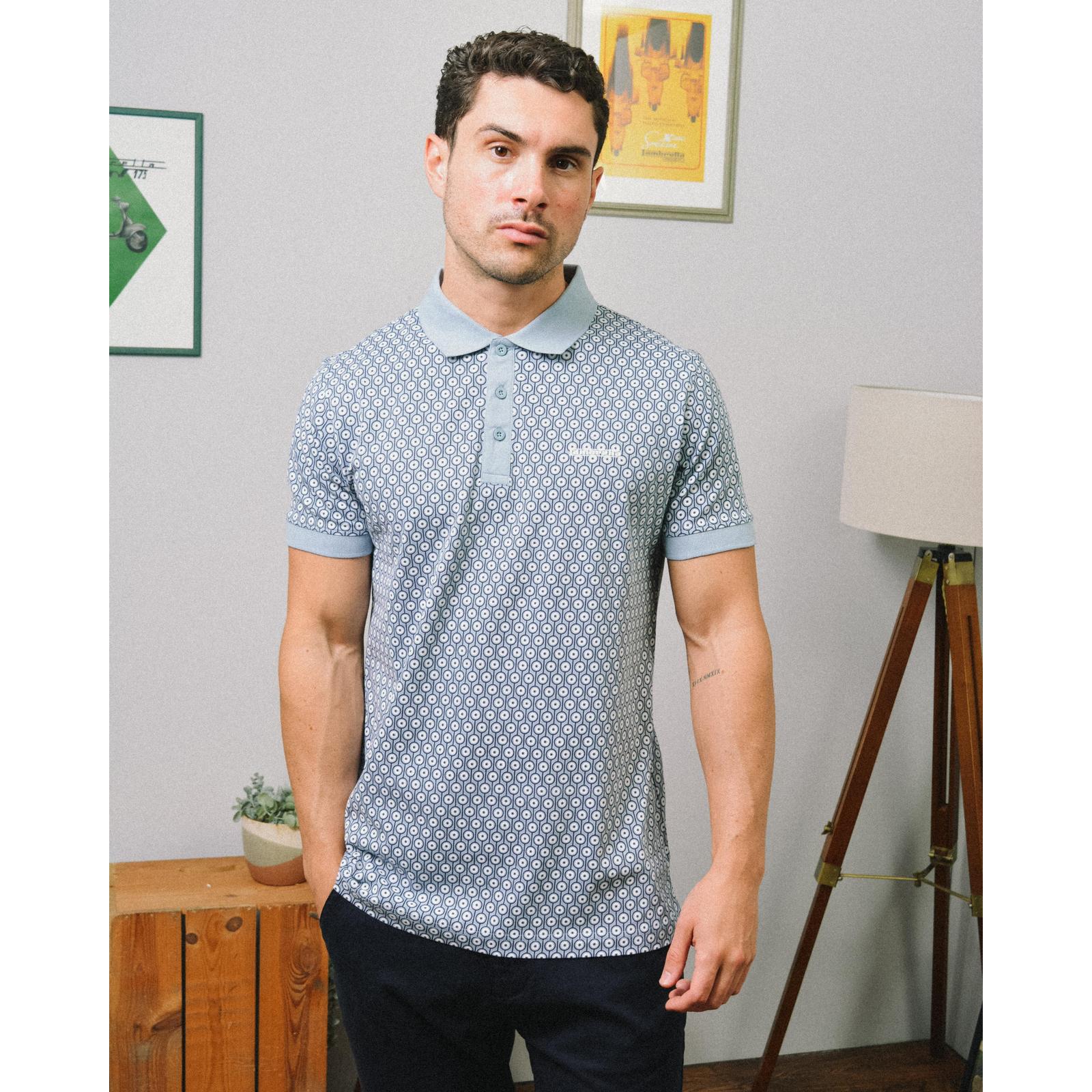 Lambretta Mens Geo Roundel Short Sleeve Polo Shirt - Image 10