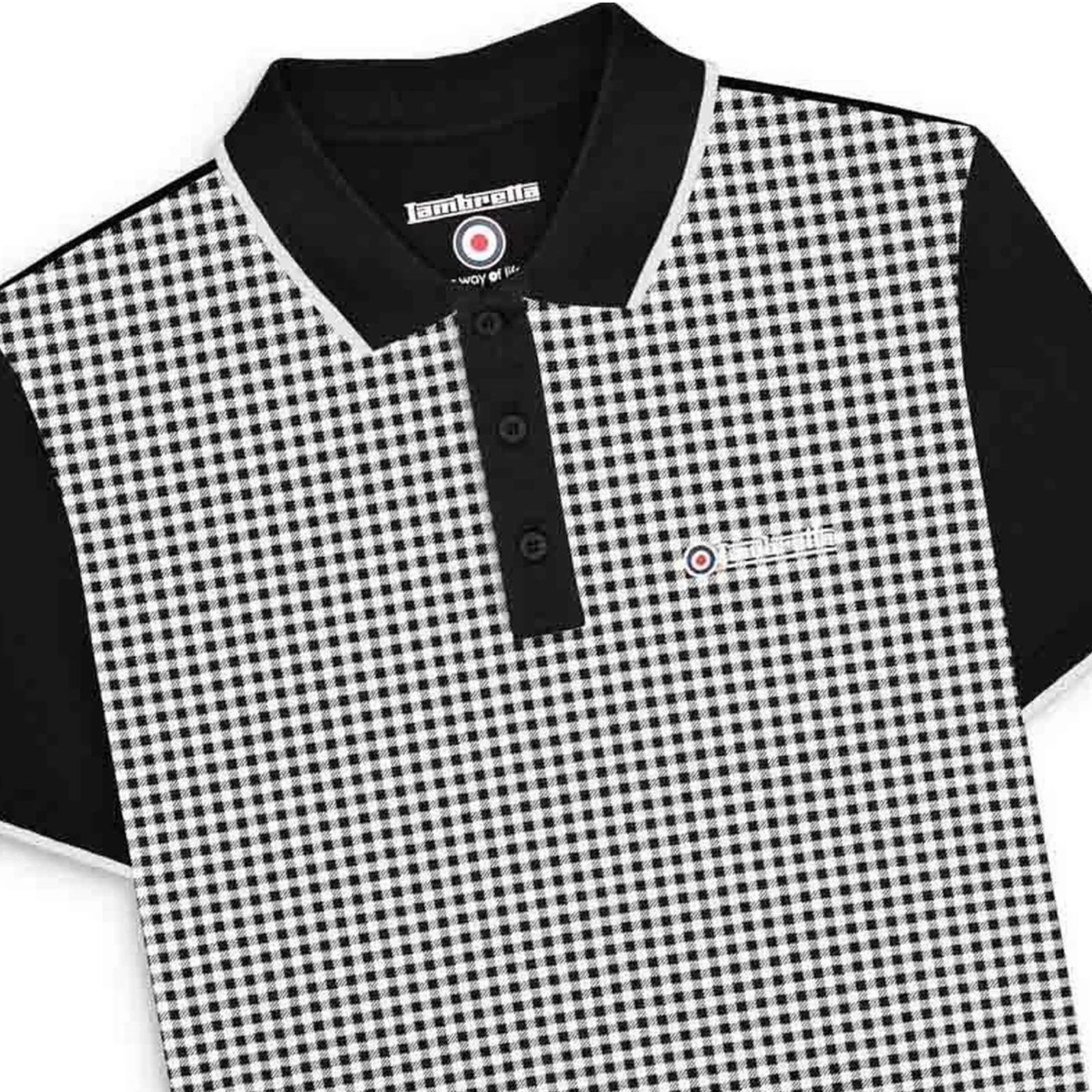 Lambretta Mens Gingham Big & Tall Polo Shirt - Image 3