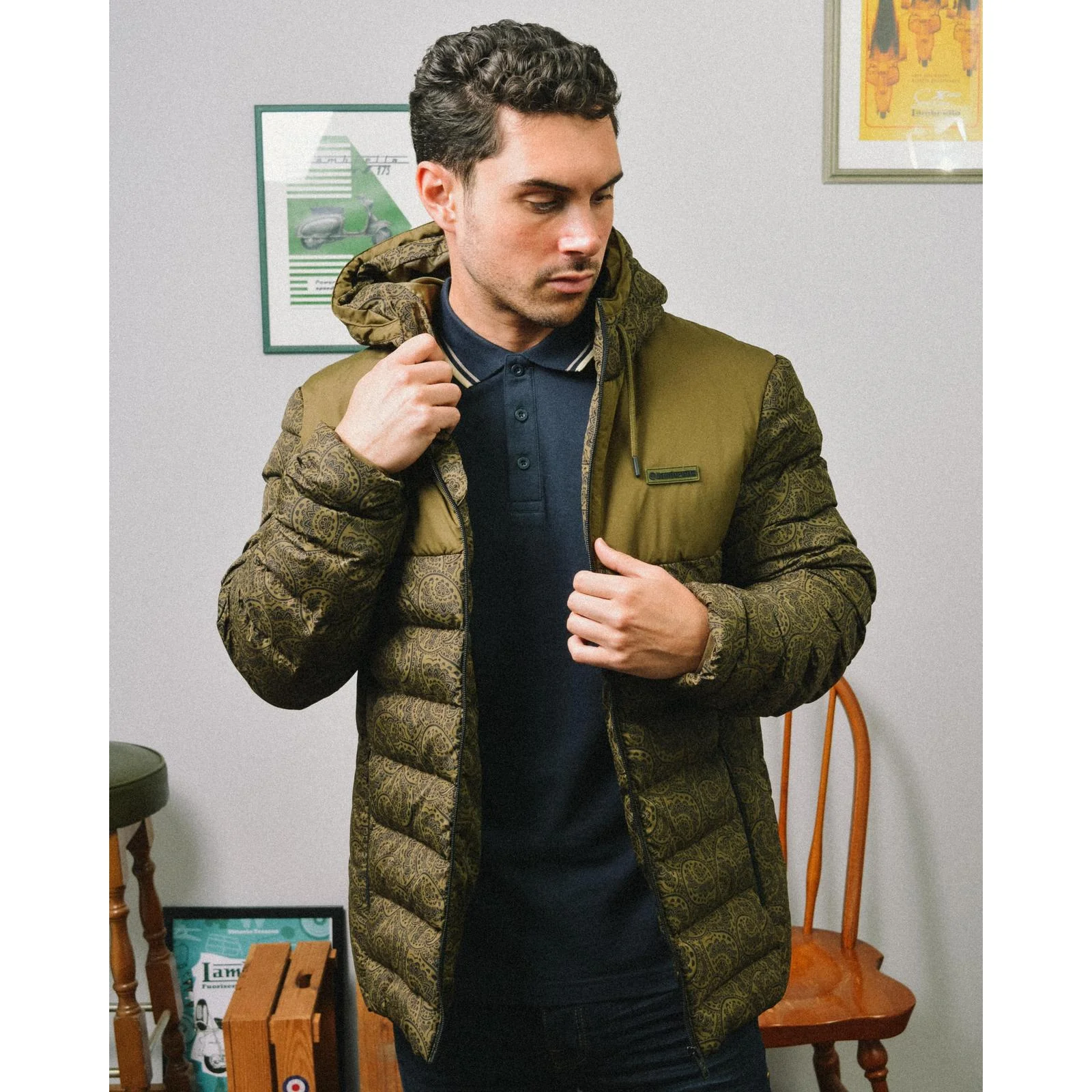 Lambretta Mens Paisley Padded Jacket - Image 2
