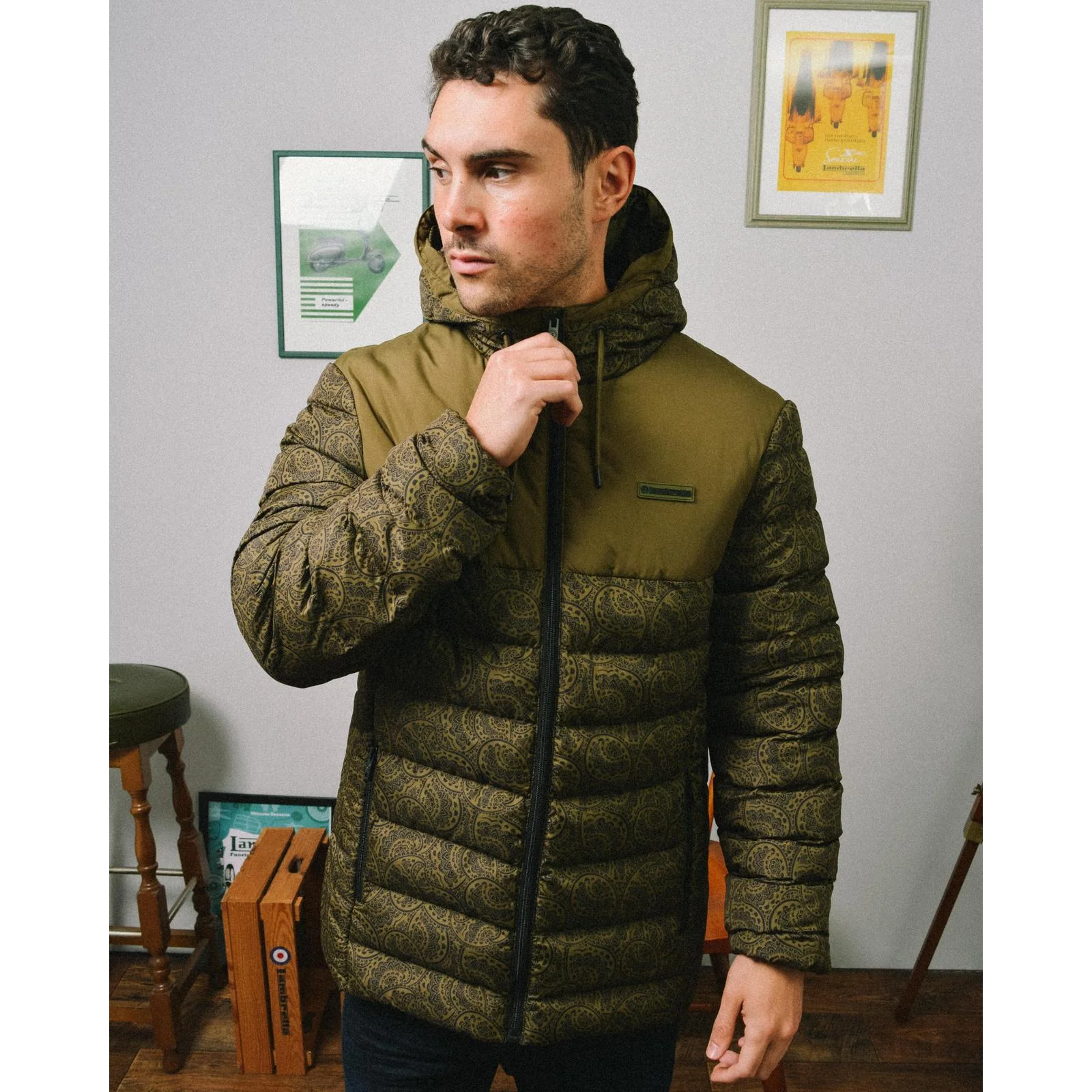 Lambretta Mens Paisley Padded Jacket - Image 6