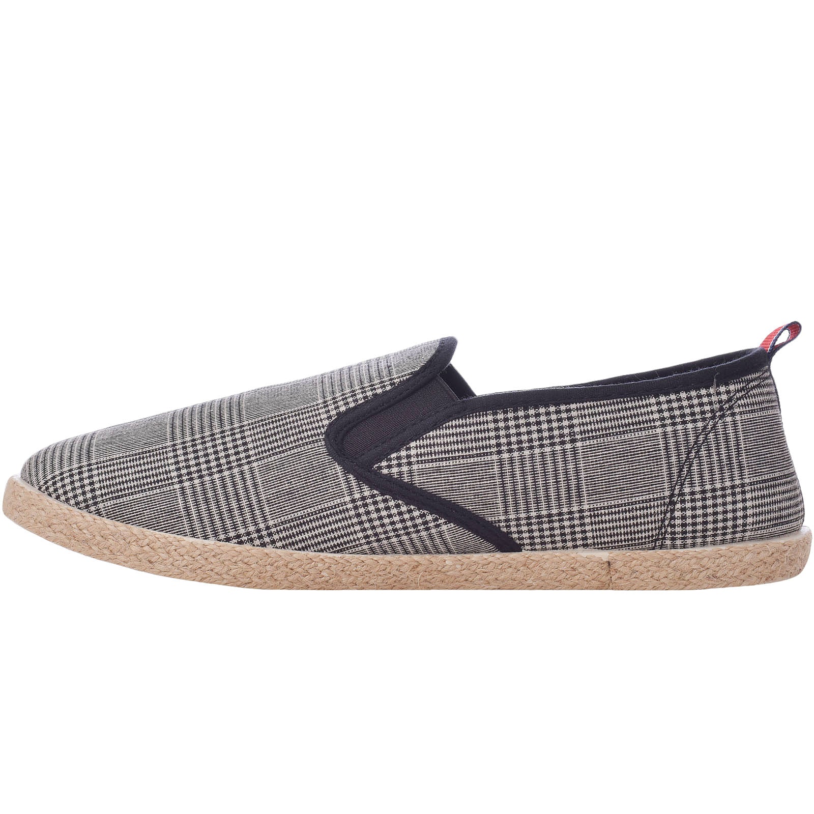 Lambretta Mens Kyak Check Espadrilles Shoes - Black - Image 2
