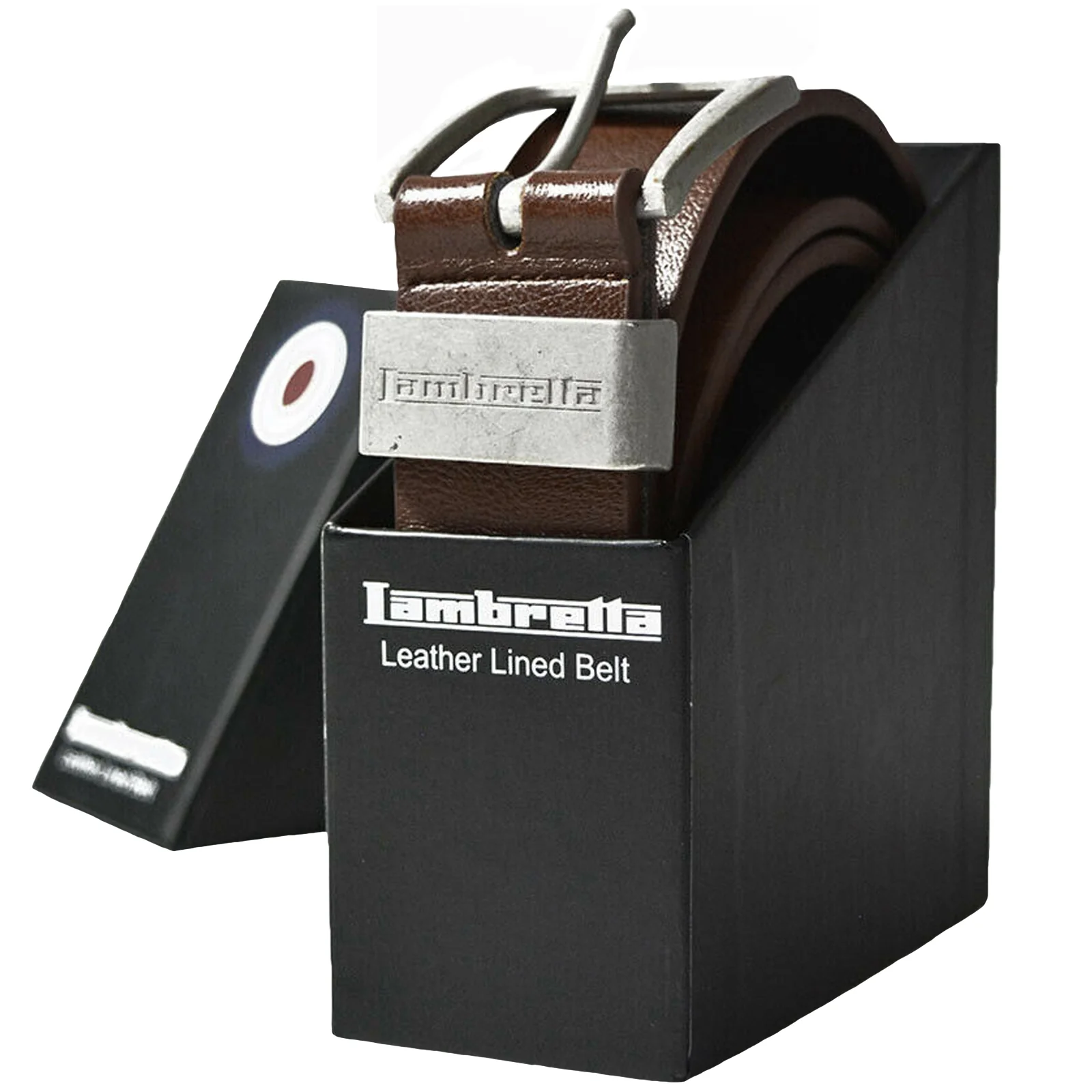 Lambretta Mens Leather Lined Boxed Large Buckle Belt - Image 3