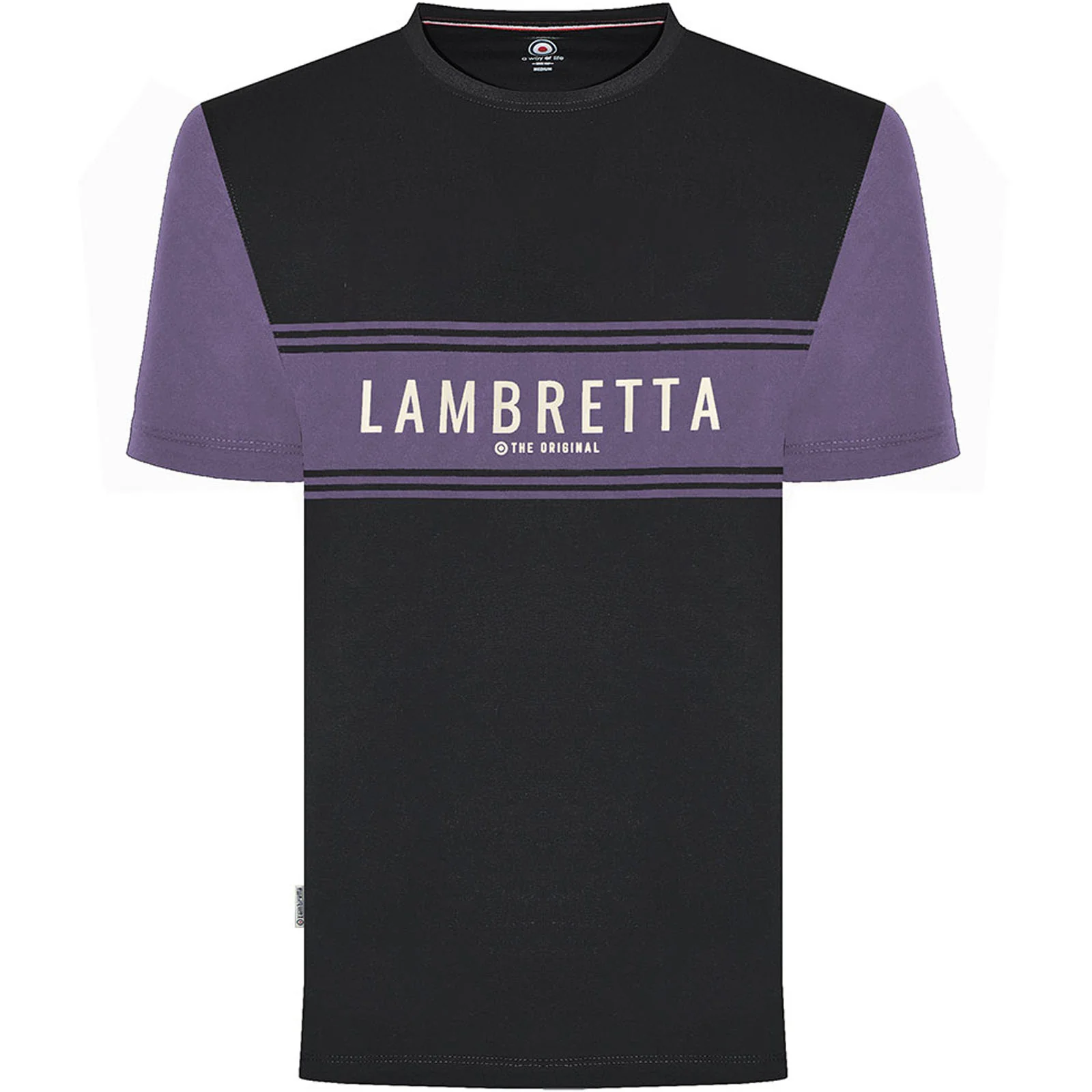 Lambretta Mens Logo Panel Raglan Retro T-Shirt - Image 3